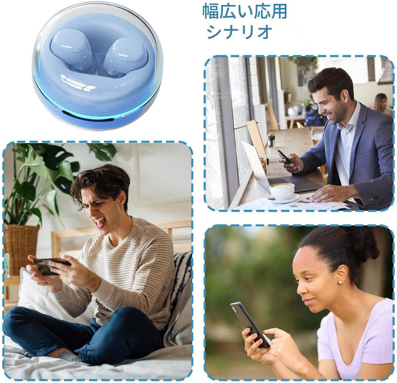 Jinyilwn High Precision Noise Cancelling Wireless Earbuds, Lightweight Design, Connect, Noise Cancelling, Comfortable Long Wear - for Outdoor Sleep Workout Cycling Fitness Travel Office Mobile Player image number 6