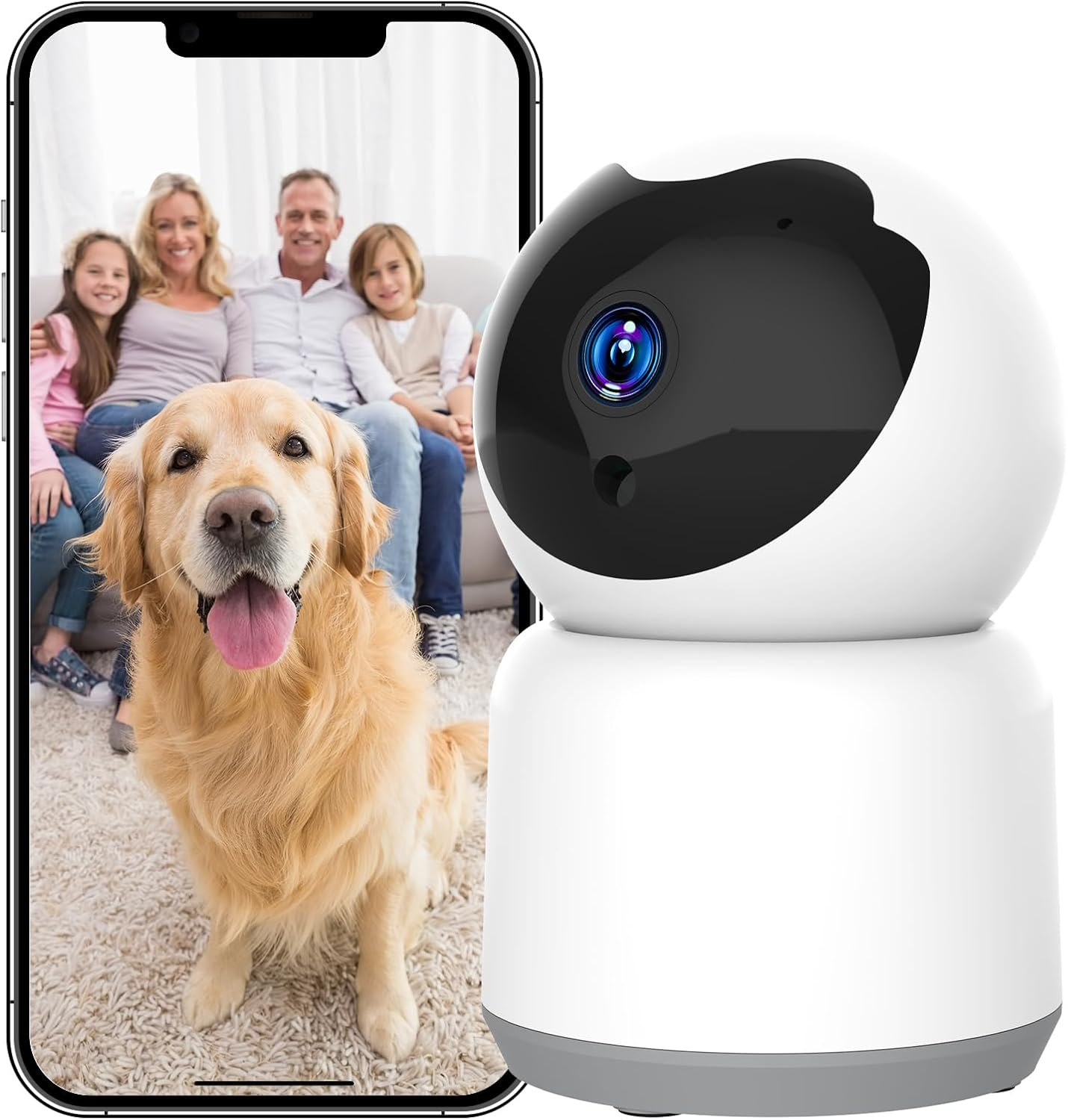 ADVWIN Wifi Security Smart Camera Indoor Pet Dog Camera, Home Security Wireless IP Camera, Supports 2.4G&5G Wifi, Motion/Sound Tracking, Night Vision, 2-Way Audio, Works with Alexa & Google Assistant image number 2