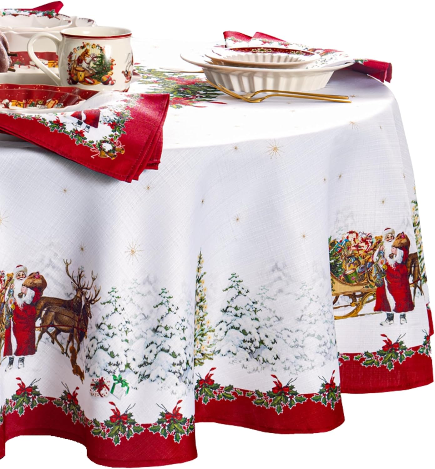 Elrene Home Fashions Villeroy & Boch Toy'S Fantasy Holiday Engineered Table Runner, 13"X70", Multi