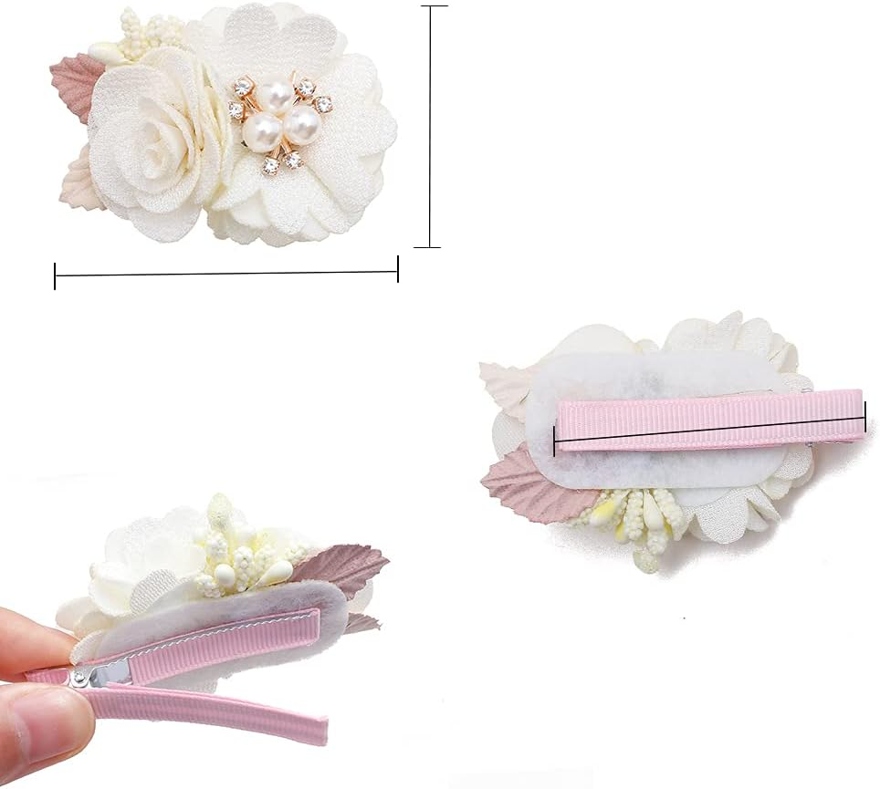 Flower Hair Clip Bfnaagirl Baby Girl Hair Bows Exquisite Hair Accessories Alligator Clips for Infants Toddlers Teen Kids Gift 3Pcs/Set image number 6
