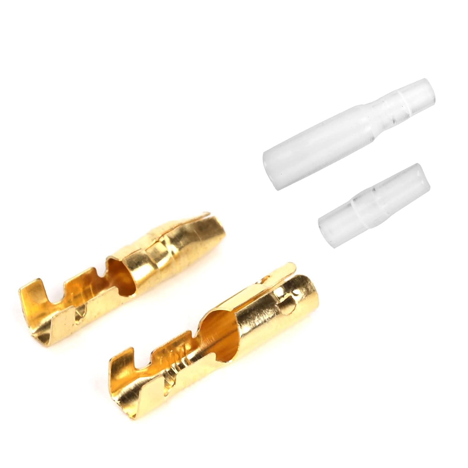 Ruimou 200Pcs 3.9Mm Gold Bullet Wiring Brass Terminal with Insulation Sheath Kit for Wire Connection, Car, Boat, Motorcycle,Bike image number 4