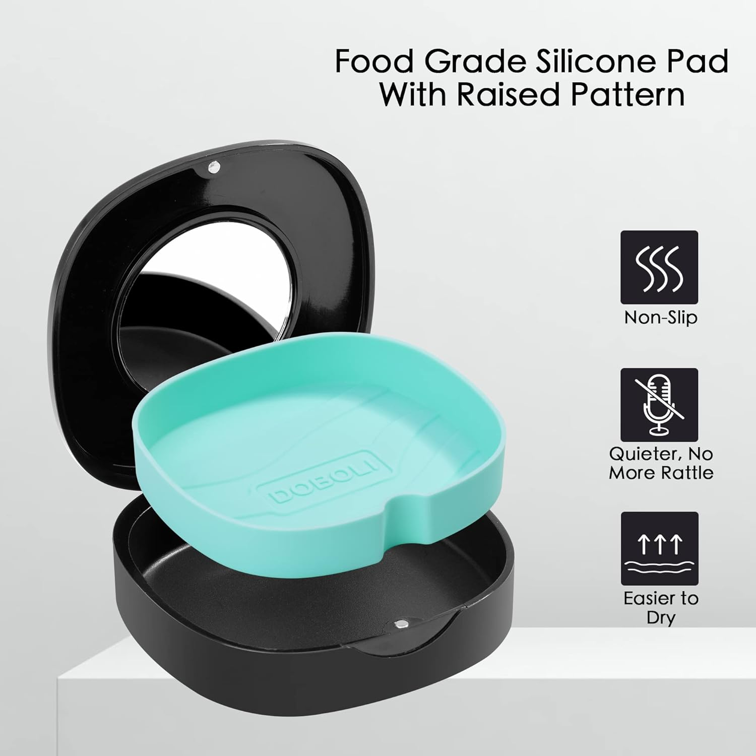 Doboli Slim Aligner Case with Vent Holes, Compatible with Invisalign, Night Guards, Mouth Guards, Retainer Case - Black image number 5