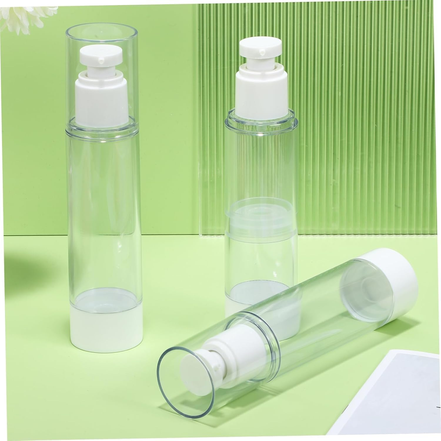 Clear Airless Lotion Pump Bottle Empty Cream Vacuum Lotion Bottle,8Pcs Empty Airless Pump Bottle Lotion Pump Bottle Vacuum Cosmetic Bottler Vacuum Press Lotion Pump Bottle,Airless Lotion Pump Bottle