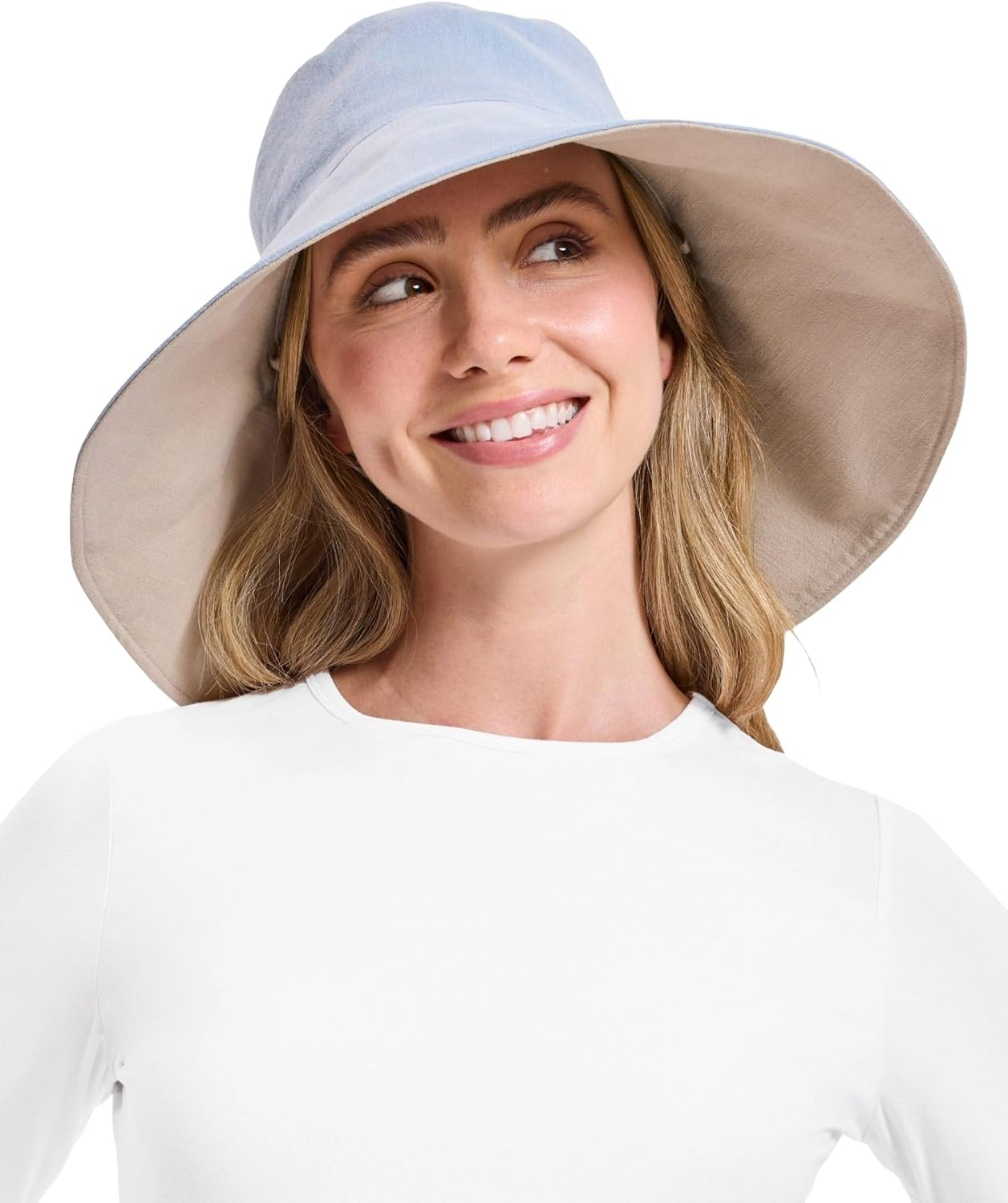 Solbari Ultra Wide Cotton Linen Hat UPF 50+ Packable UV Sun Protection Hat with Large Brim and Detachable Strap