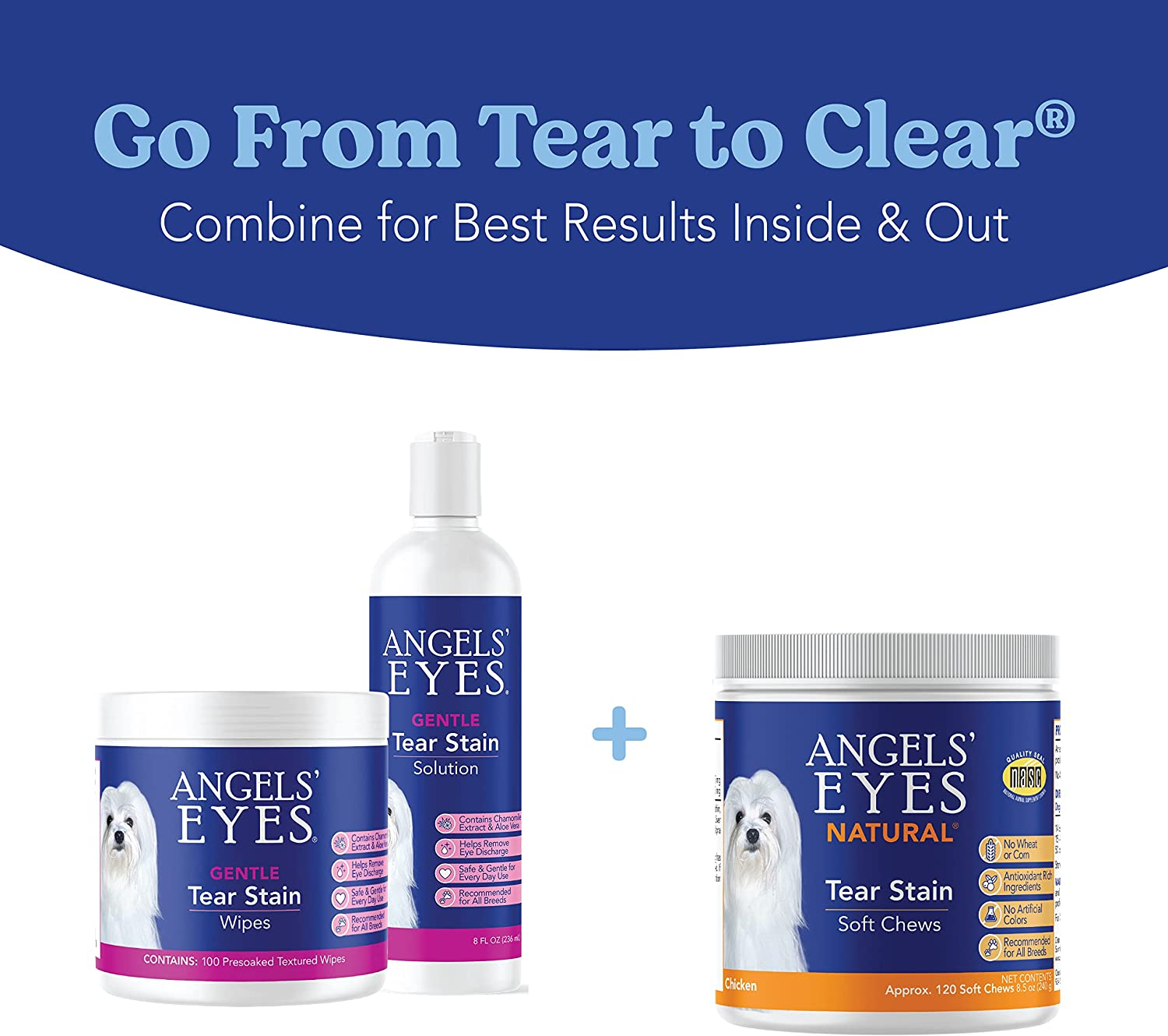 Angels&rsquo; Eyes Natural Tear Stain Prevention Soft Chews for Dogs | 120 Ct Chicken Flavor| for All Breeds | No Wheat No Corn | Daily Supplement | Proprietary Formula image number 2