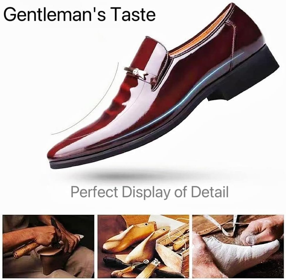 Men'S Dress Shoes Oxford Formal Classic Business Shoes Casual Wedding Faux Patent Derby Shoe