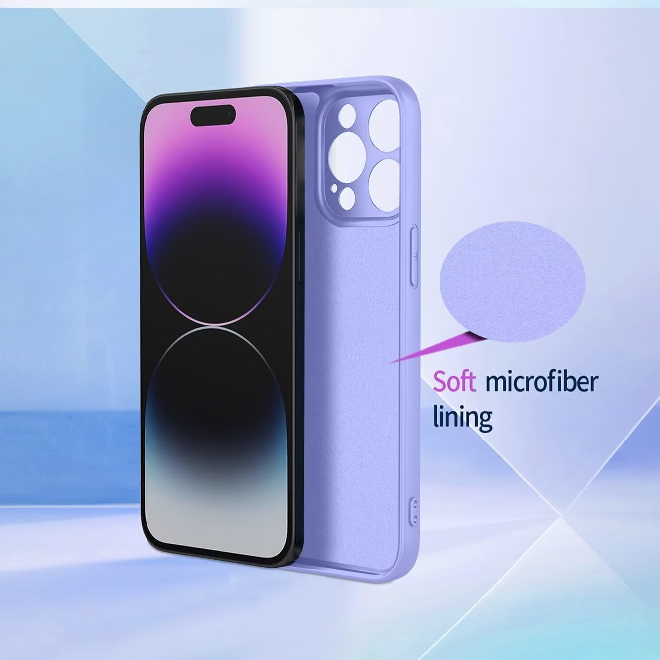 YUECXIN Silicone Case for Xiaomi 15, Ultra Thin Silky Soft Touch Full Body Liquid Silicone Mobile Phone Case, Comfortable to Hold Shockproof Protective Case Purple image number 3