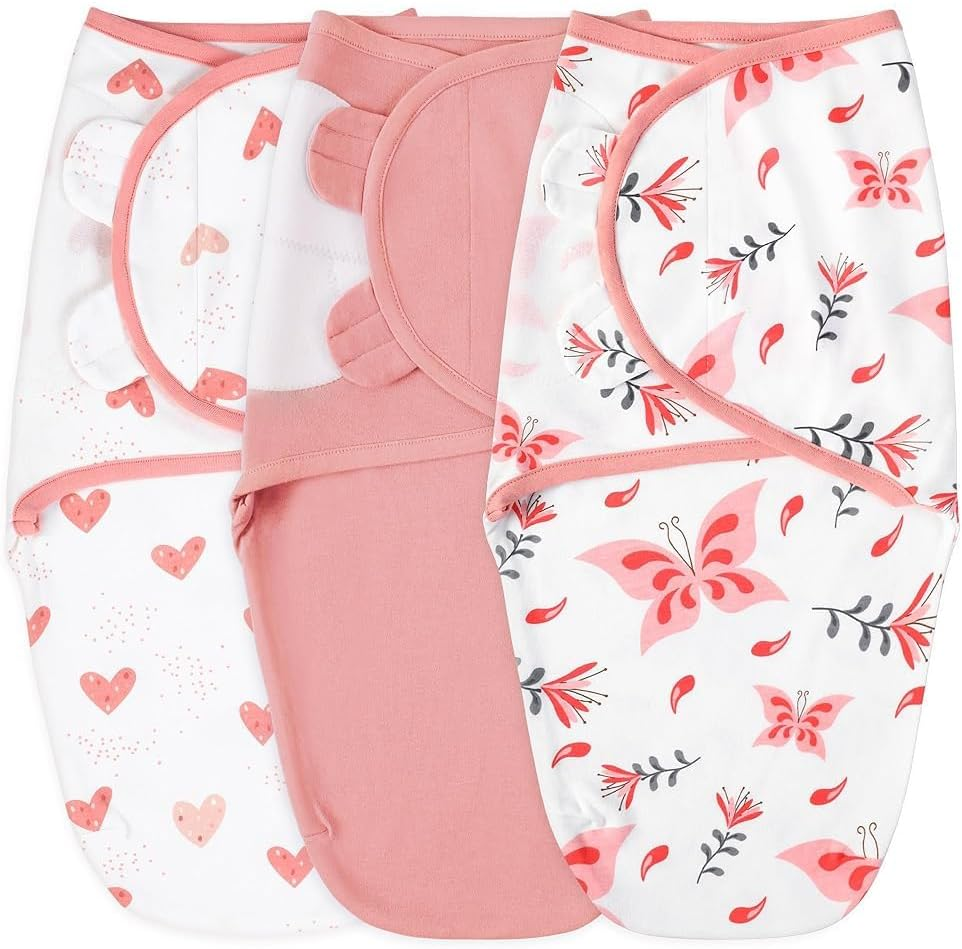 Yoofoss Baby Swaddles for Newborns 100% Cotton, Adjustable Swaddle 0-3 Months 3 Pack Newborn Swaddle Sack, Breathable Soft