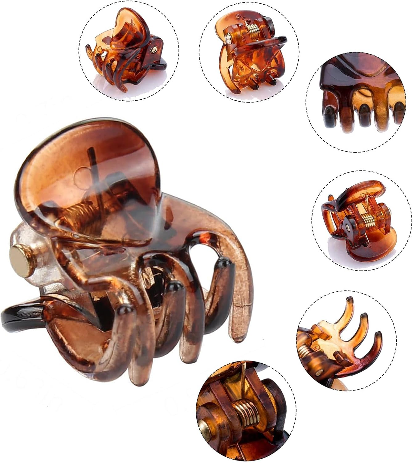 60 Pieces Mini Hair Claws for Girls and Women, Strong Hold, Multifunctional Clamps Tiny Clamps, Durable Plastic, Non-Slip, Stays in Place without Pulling or Hanging image number 2