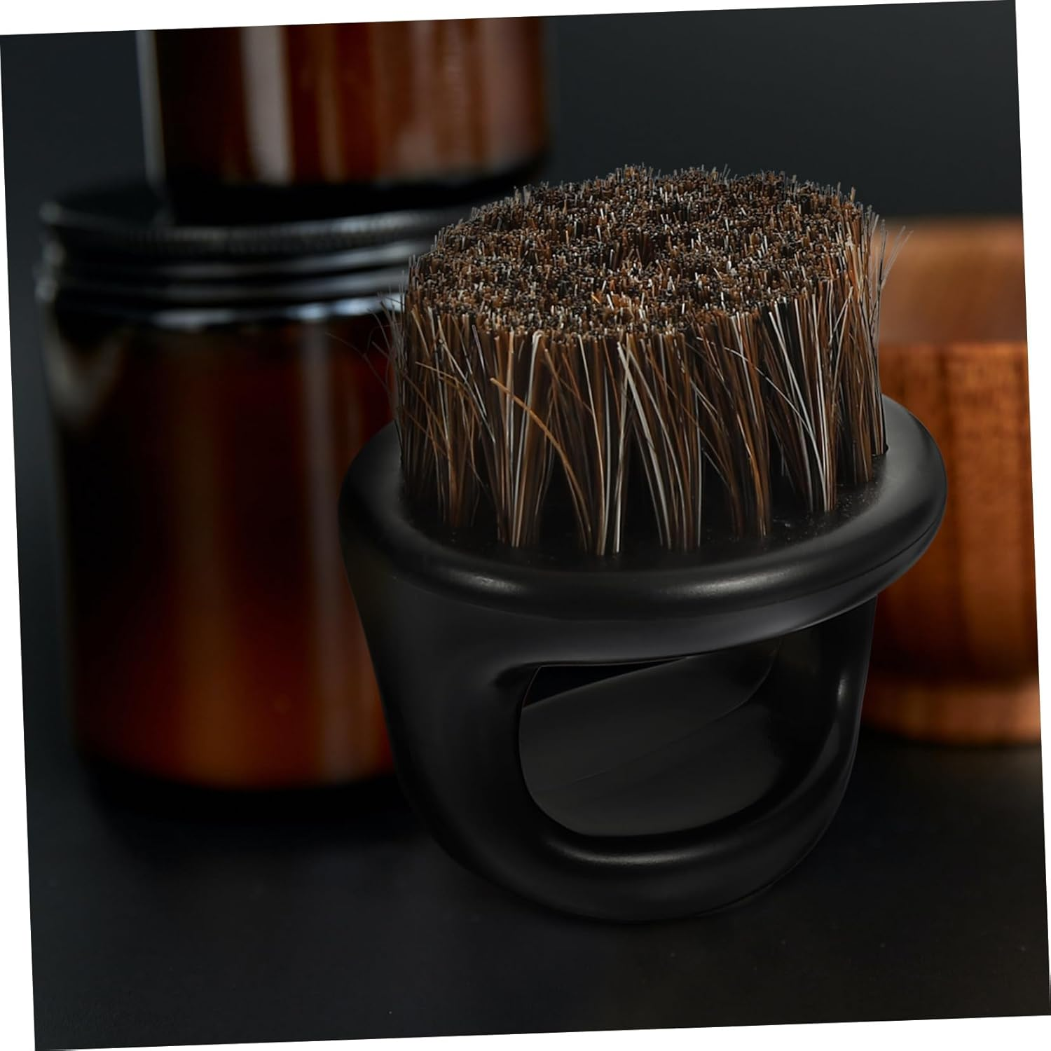 TOVINANNA 2Pcs Men'S Beard Brush Comb Hair Styling Shredded Hair Brush for Beard Maintenance Styling Black Beige Barber Shop Essential image number 6