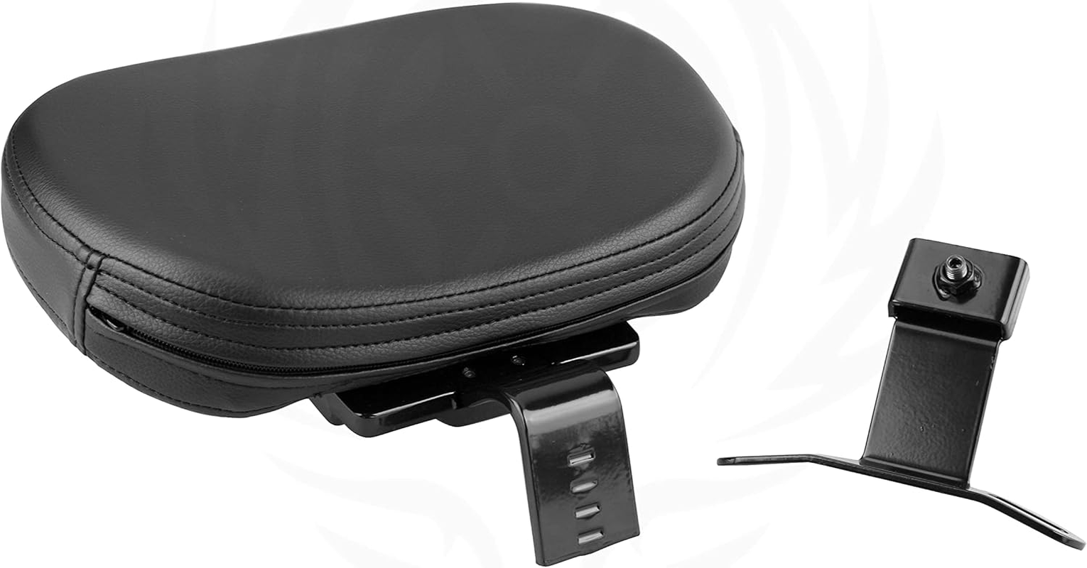 Adjustable Driver Rider Backrest Quick Release for Harley Softail Models Fatboy Heritage 2018-2024 Gloss Black image number 3