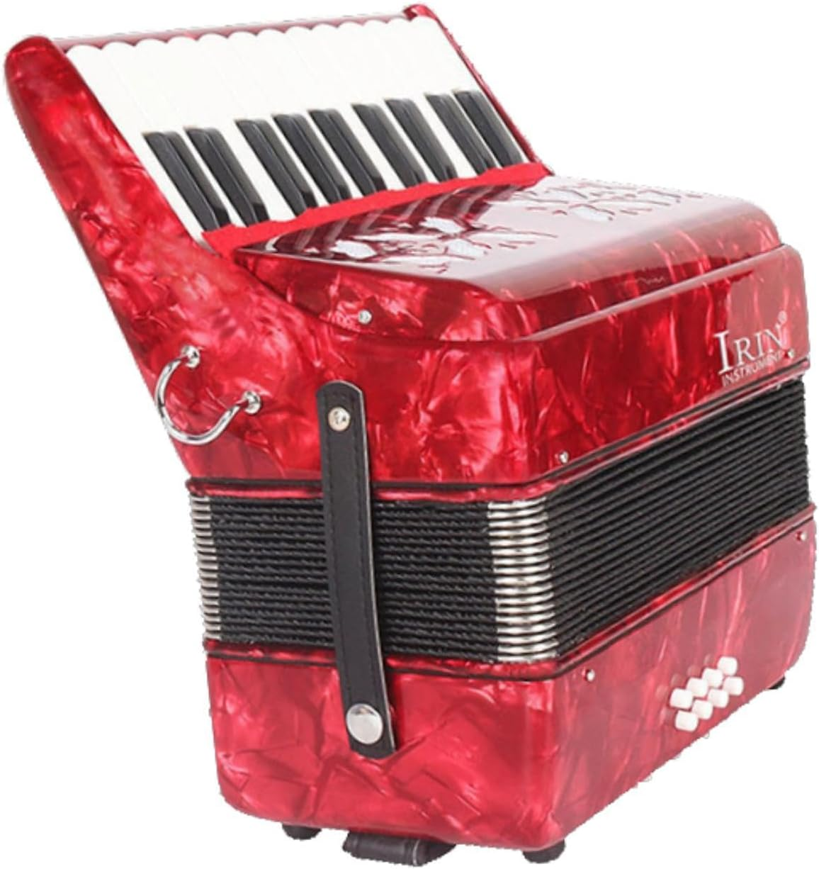 Generic 22 Keys Accordion with Strap, Piano Instrument for Music Lovers, Red image number 1