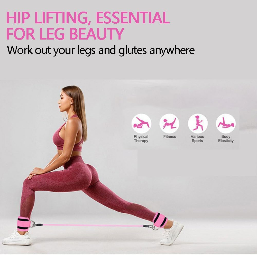 Ankle Resistance Bands with Cuffs &ndash; 3-Piece TPE Exercise Bands Set for Legs, Glutes, and Hip Training, Durable Workout Bands for Kickbacks, Home and Gym Fitness image number 2