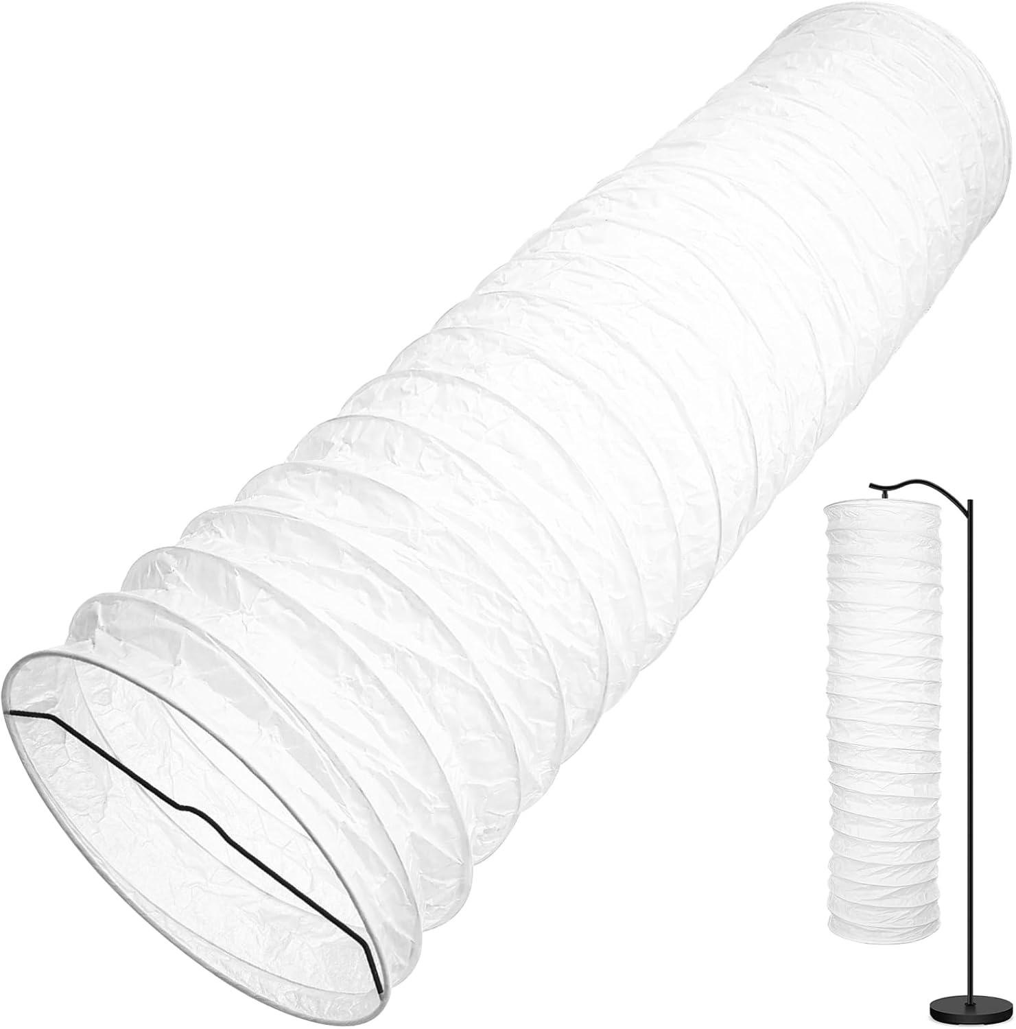 SHINEOFI Paper Lampshade for Floor Lamp, Nordic Style Floor Lampshade, Replacement Light Cover for Living Room, Bedroom, 36 X 36 X 9 Inches image number 3