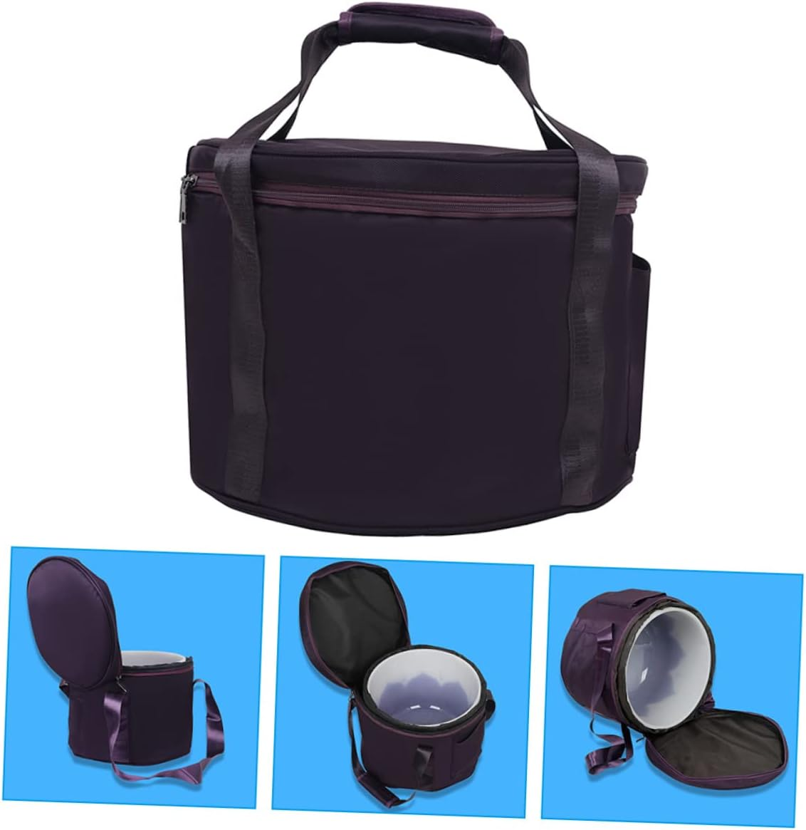 TOGEVAL Portable Crystal Singing Bowl Bag with Inner Liner 12 Inch Bowl Storage Case for Meditation and Sound Healing image number 4