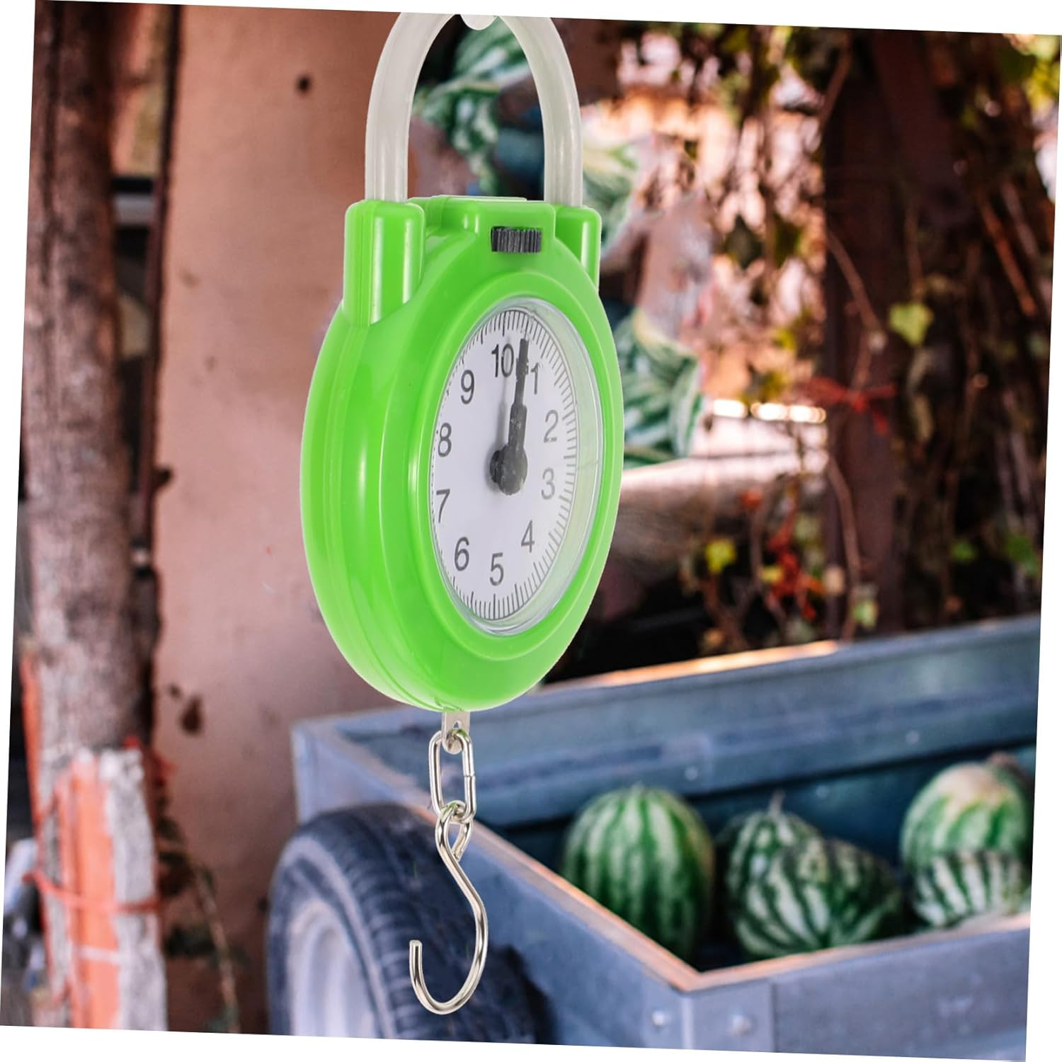 Zerodeko Portable Travel Suitcase Spring Scale with Hook, Small Manual Luggage Weight Scale in Fluorescent Green for Travel and Household Use