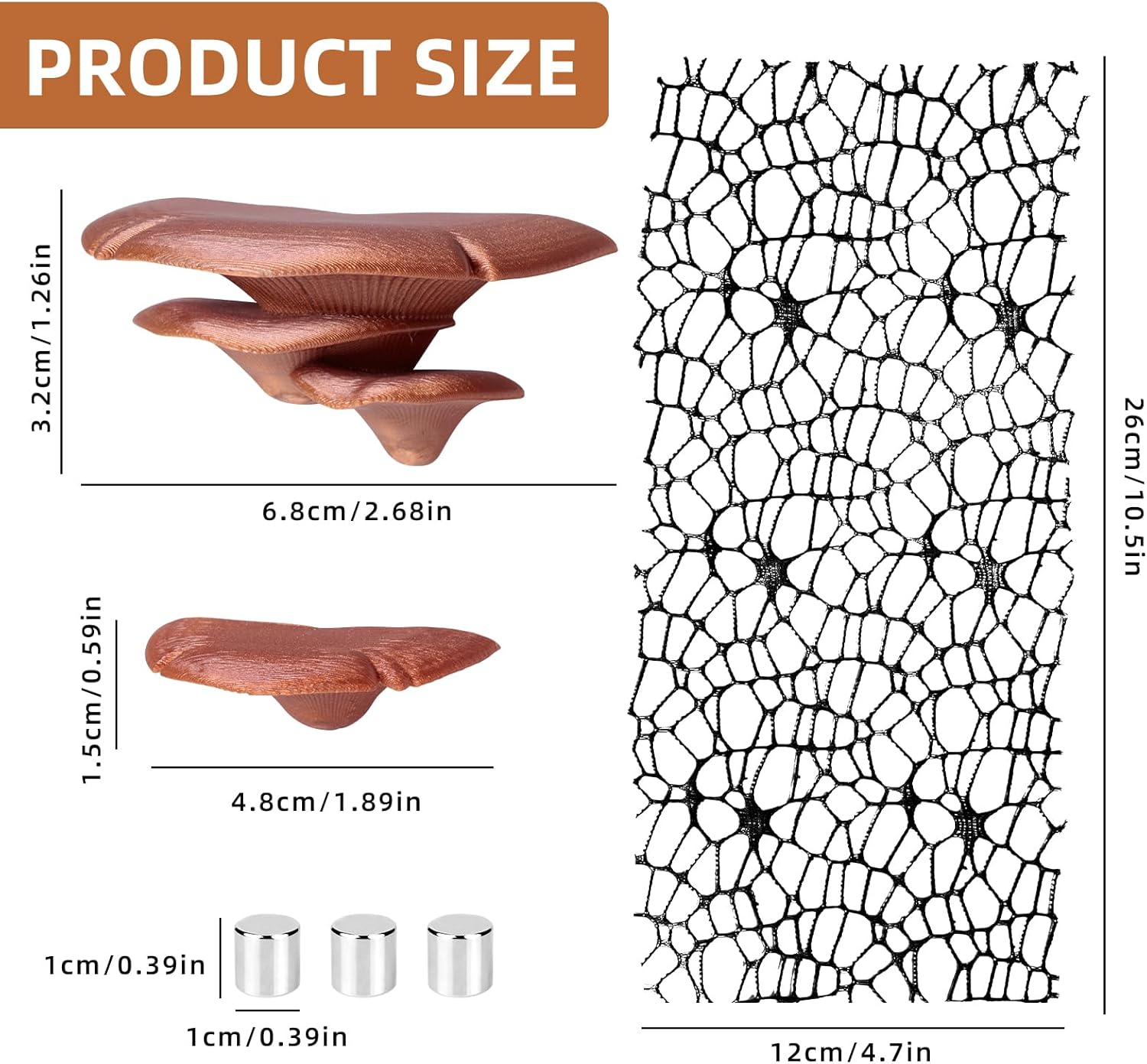 Jumping Spider Hide Habitat Accessories, Brown Jumping Spider Enclosure Mushroom Shelf Magnetically Concealed, Jumping Spider Web with Magnets, Jumping Spider Enclosure Climbing and Feeding Platforms image number 3