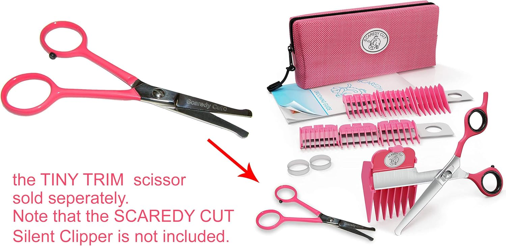 Tiny Trim - Ball-Tipped Small Pet Grooming Scissor - 4.5" Ear, Nose, Face, Paw - for Cats, Dogs, Pets &ndash; Pink image number 4