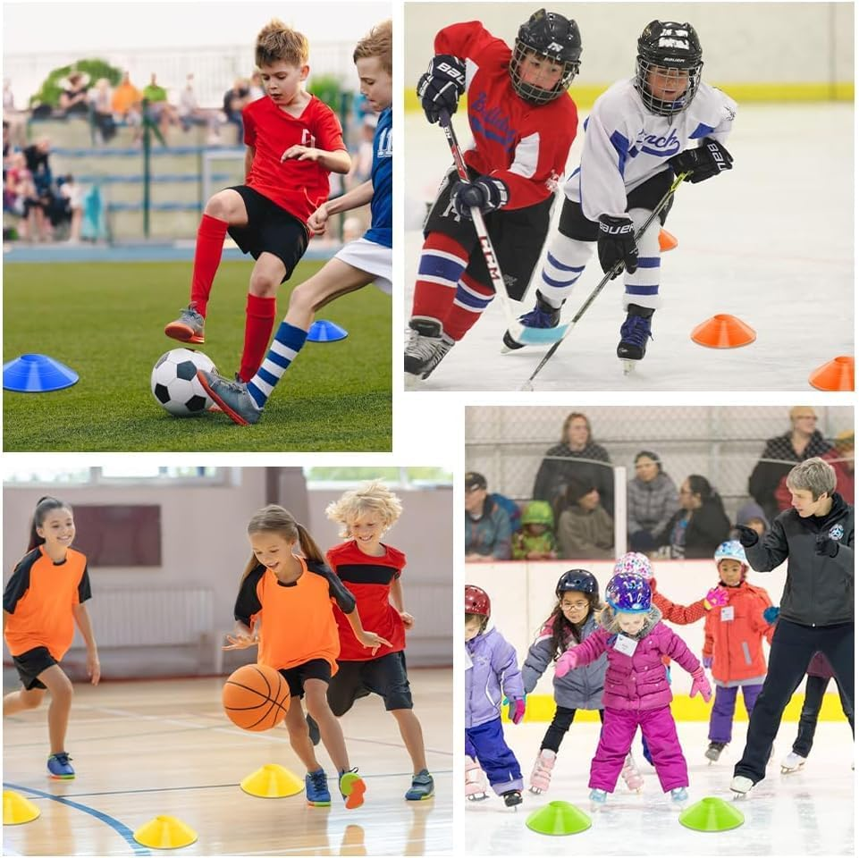 20Pcs Soccer Markers Disc with Net Bag, Portable Lightweight Agility Field Soccer Training Cones, Football Training Agility Markers Cone, Soccer Cones Discs with Mesh Bag for Sports Training, Green image number 4