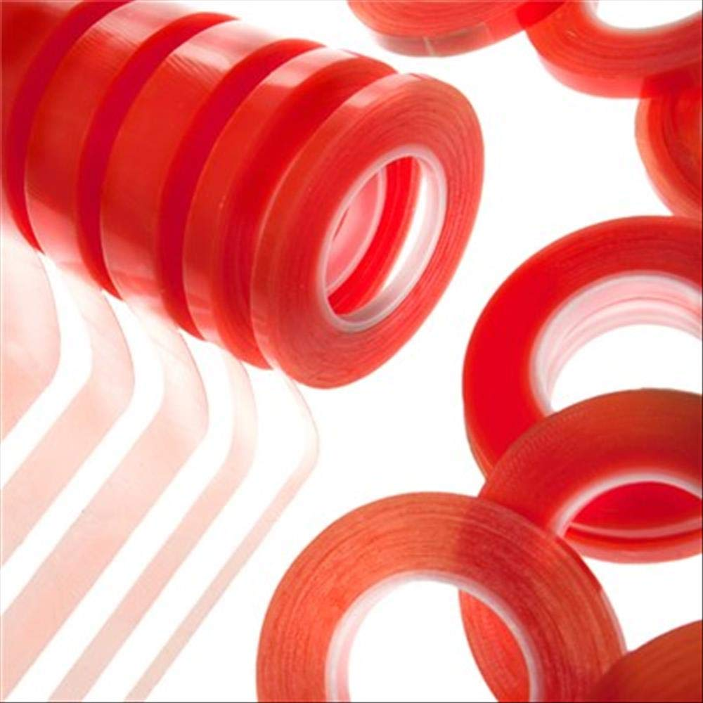 9Mm Double Sided Tape - Easy Peel - Strong Adhesion - Extra Long 50M - Red