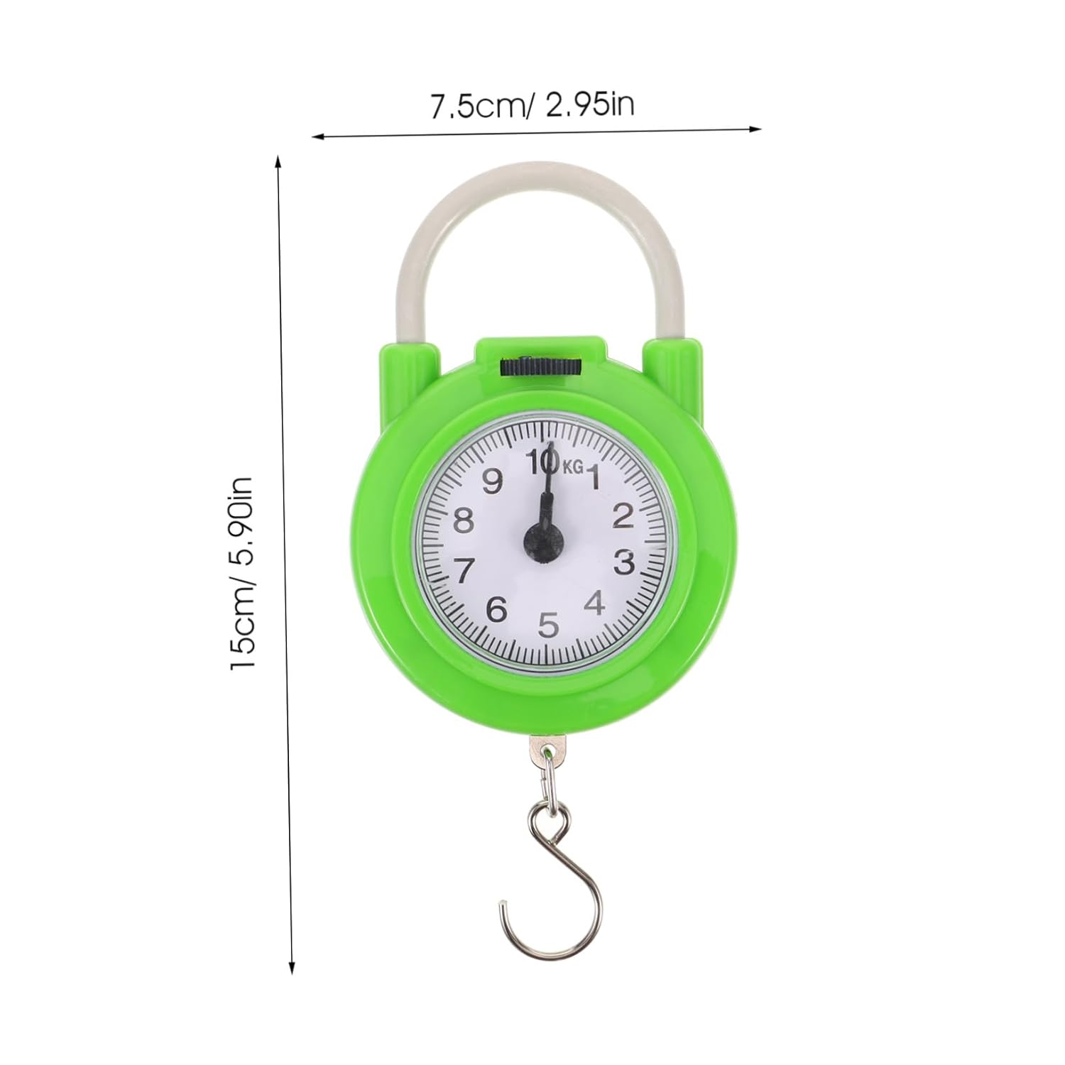 IMIKEYA Manual Travel Luggage Spring Scale Portable Handheld Suitcase Weight Scale with Hook High Precision Small Size Fluorescent Green for Accurate Weight Measurement image number 6