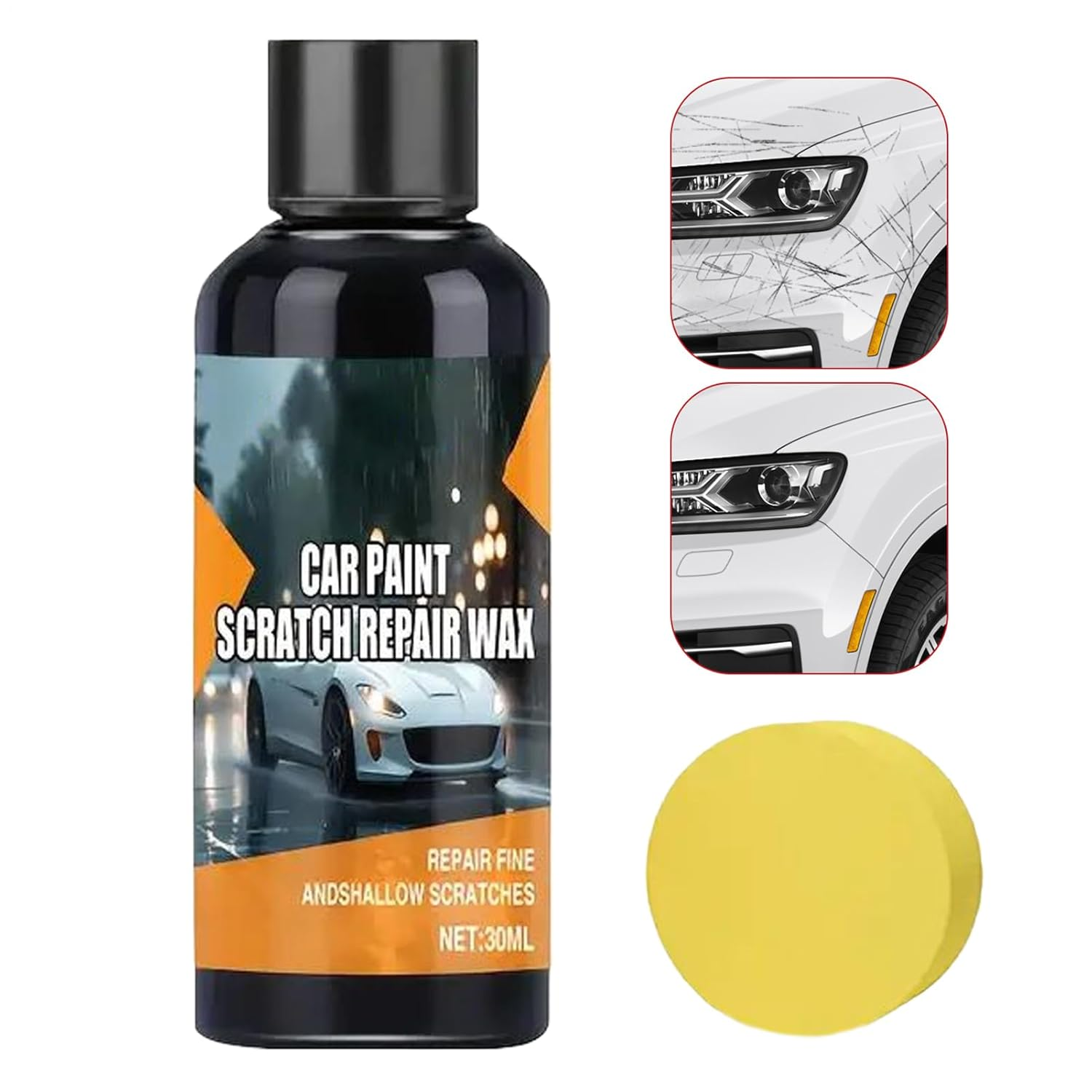 Ylnailky Car Scratch Remover, Scratch Repair and Swirl Remover with Sponge, 30Ml Automotive Waxing Compound Paste for Truck SUV Boat Sedan Motorcycle Auto image number 4