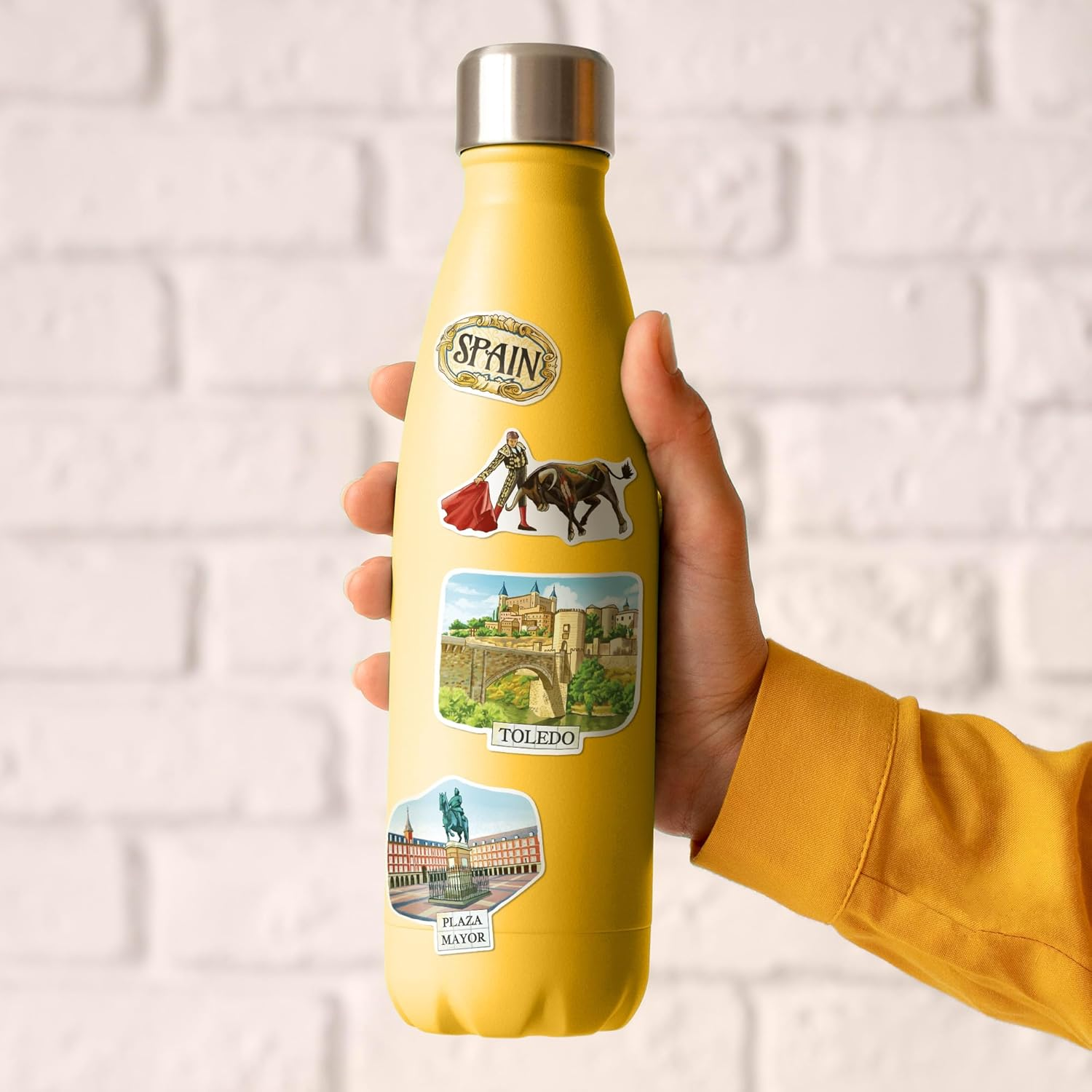 Navy Peony Central-Southern Spain Travel Stickers (28Pcs) &mdash; Madrid, Seville Decals for Scrapbooks image number 1