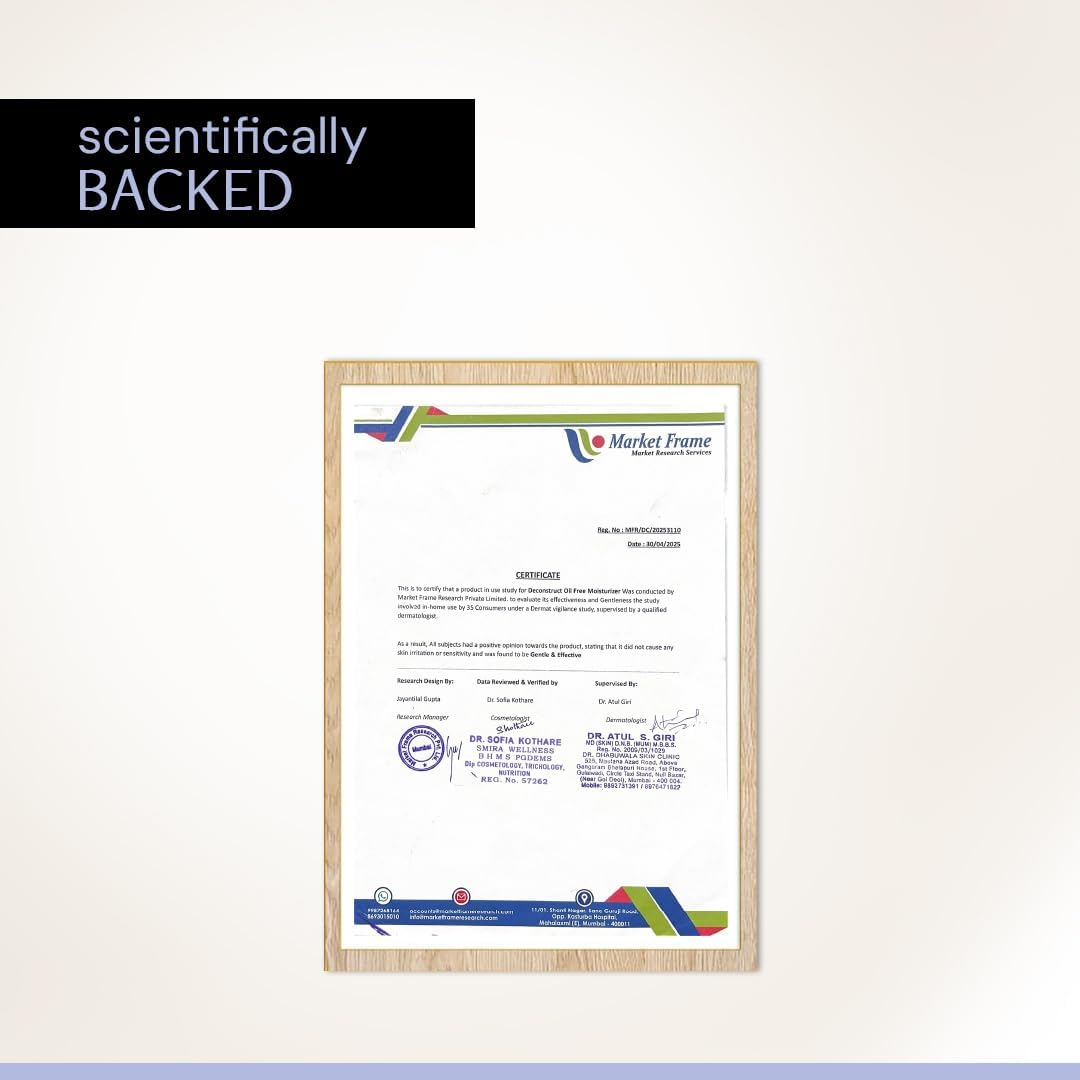 De - Cons Truct NMF Hydrating Face Moisturizer| 3% NMF Complex |Oil Free Non-Comedogenic Lightweight Gel Moisturizer| for Oily to Combination Skin | 50 Gm image number 6