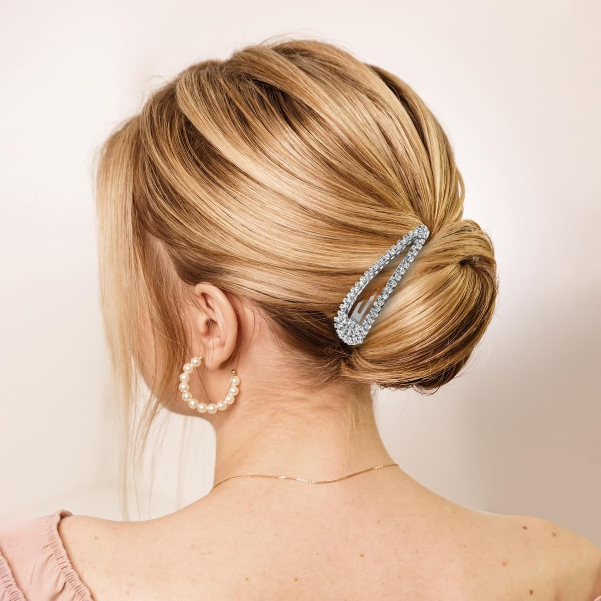 Orivin 4Pcs Silver Rhinestone Hair Clips Alloy Decorative Fashion Styling Accessories for Women Daily Wear Party Date​ image number 2