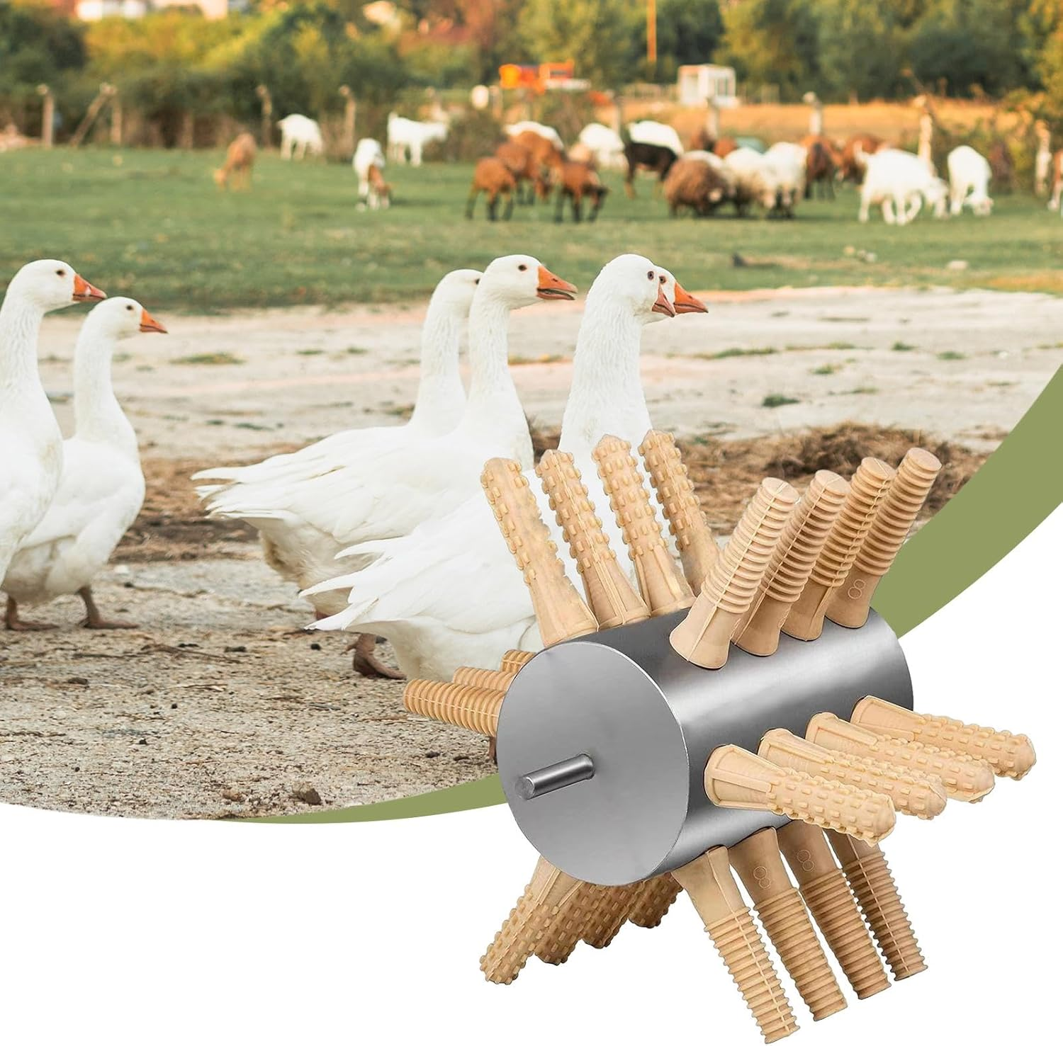 Leefasy Farm Chicken Plucker Poultry Feather Removal Practical Bird Defeathering Labor Saving for Poultry Duck Goose, 24 Fingers Large image number 4