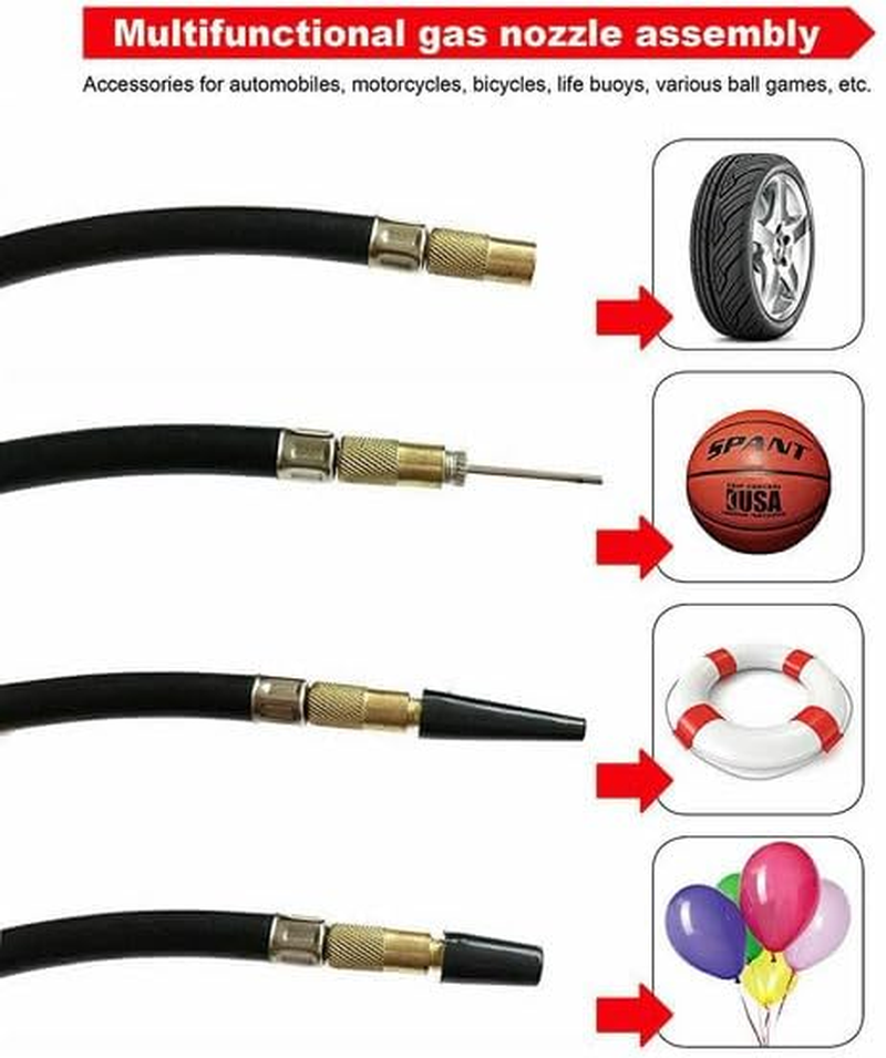 Portable Car Air Compressor Kit, 12V Heavy Duty Tyre Inflator with Tool Set, Storage Case image number 6