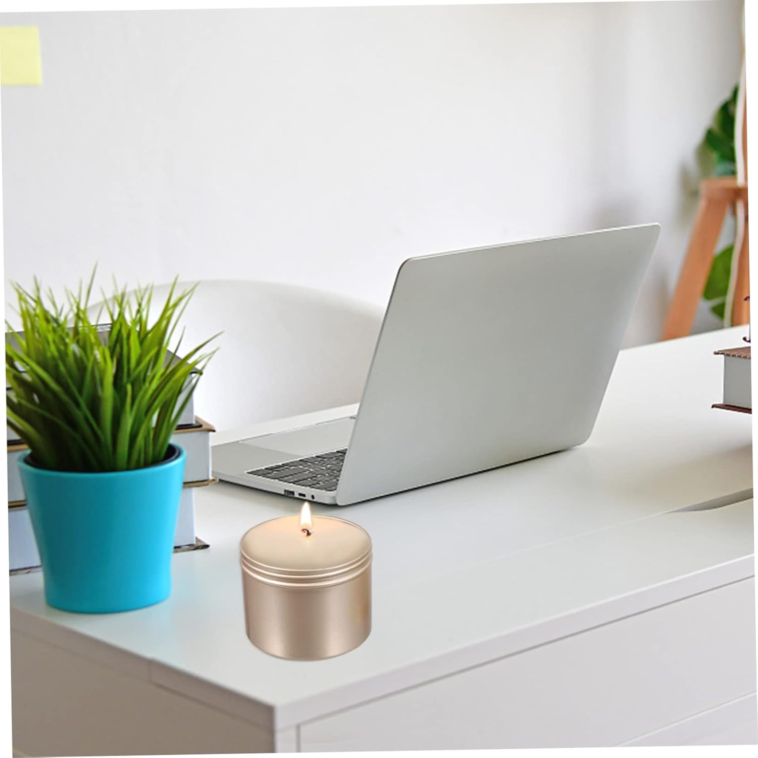 AUTSUPPL DIY Craft Project Essential 5Pcs Metal Canisters for Candle Christmas Treats Cream Dry Goods Storage image number 3