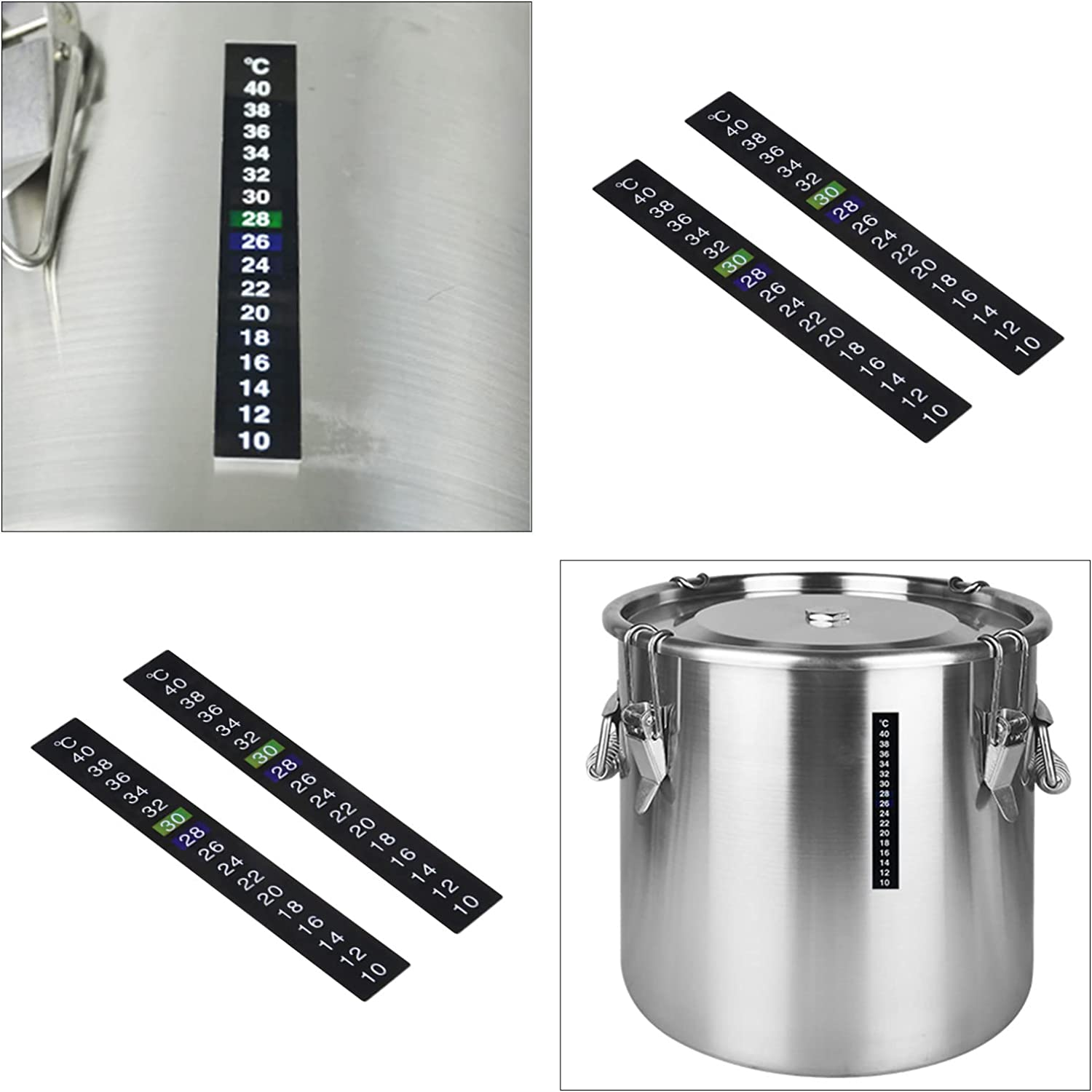 Emagtech 10PCS Thermometer Stickers Self-Adhesive Colour Change Digital Temperature Display Instant Read Temperature Stickers for Aquarium Fish Tank Milk Bottles image number 2