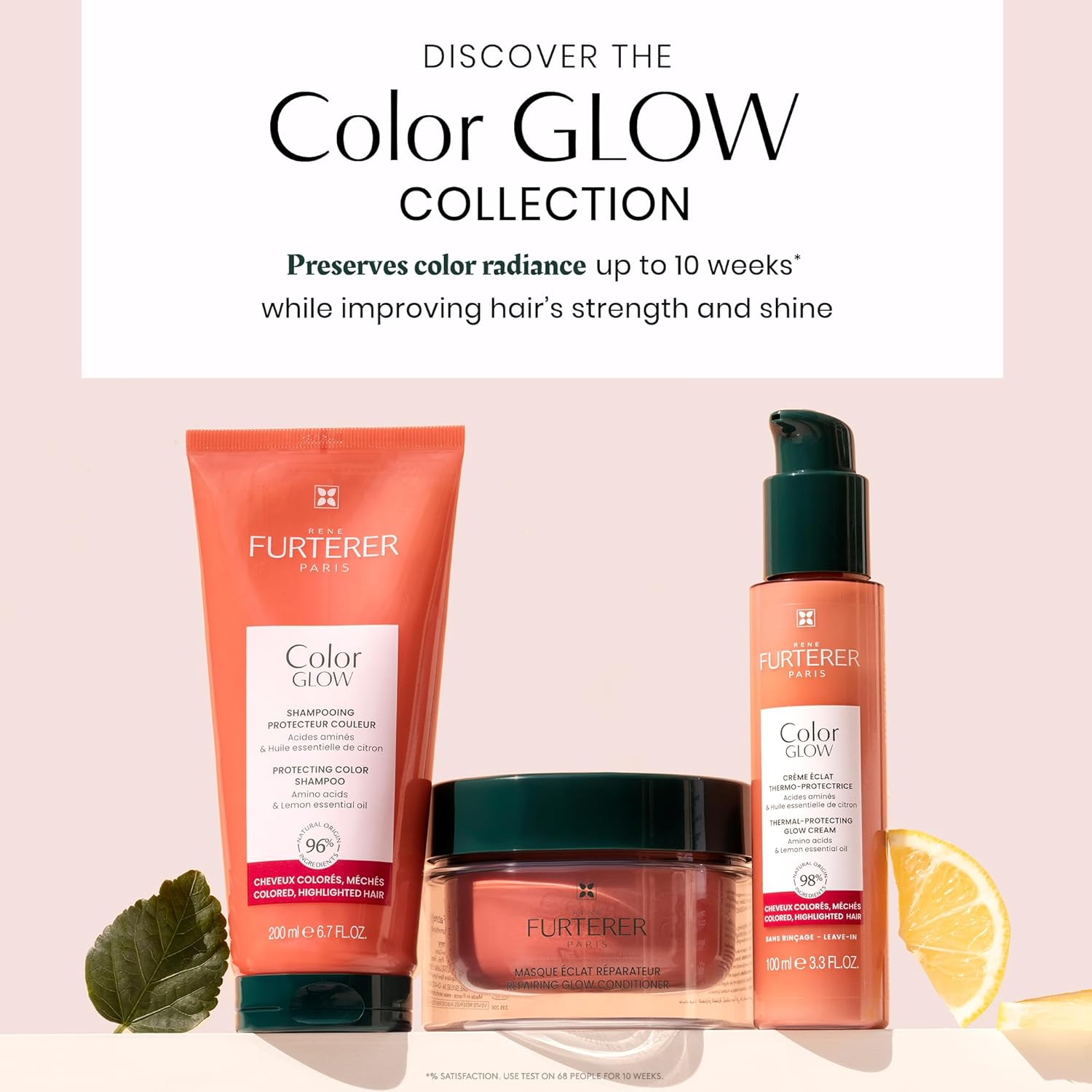 Ren&eacute; Furterer Color Glow Protecting Color Shampoo - Amino Acids & Lemon Essential Oil 16.9 Fl Oz.