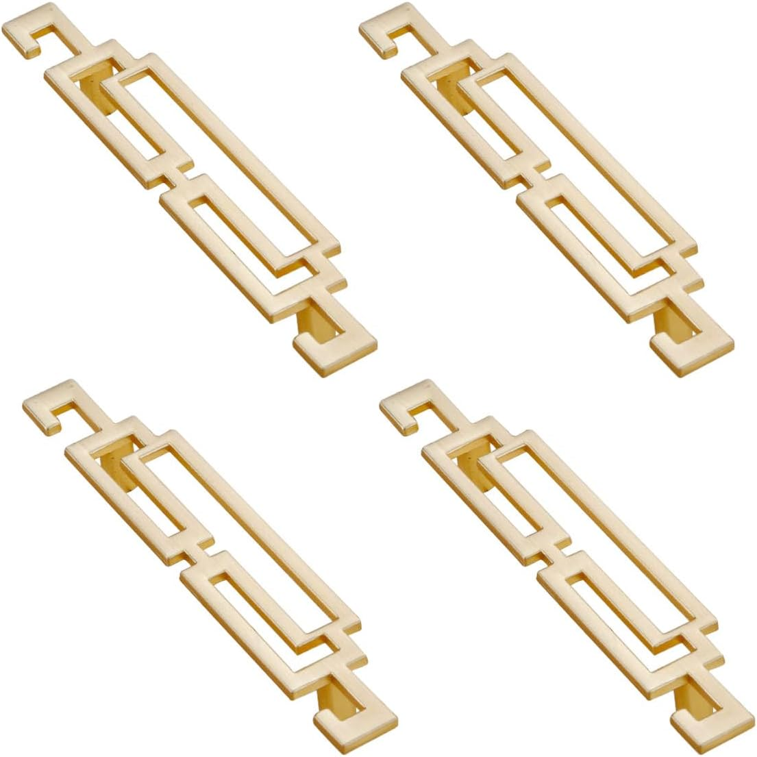 4Pack Art Deco Drawer Pulls Chinese Hollow Gold Handle Zinc Alloy Cabinet Handles Gold Cabinet Hardware (Hole Spacing: 96Mm)