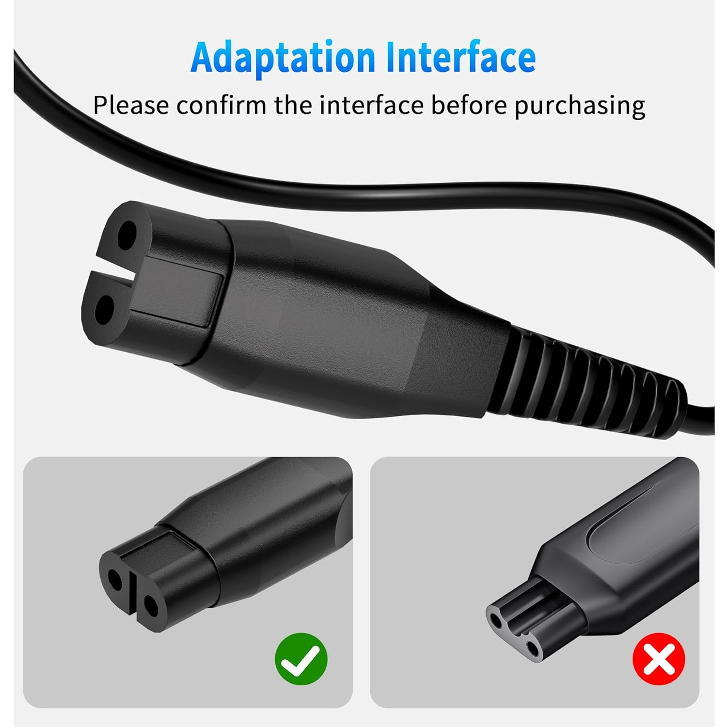 A00390 Charger Cable for Philips One Blade, 4.3V Charger Compatible with Philips One Blade QG3340 A00390 RQ320 RQ328 RQ330 RQ331 RQ338 RQ350 QP2520/QP2590/QP2570/QP2572 image number 5