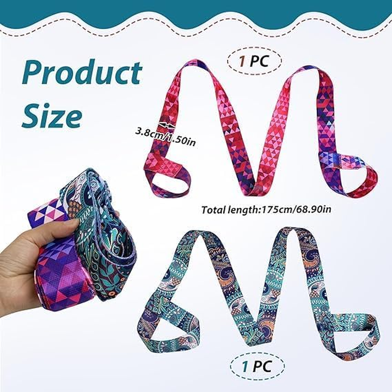 Yoga Mat Carrier Stretching Straps, 2 Pieceyoga Training Strap Mat Carry Belt,Yoga Mat Carry Strap Belts,Colorful Yoga Mat Pad Carrier Straps image number 2