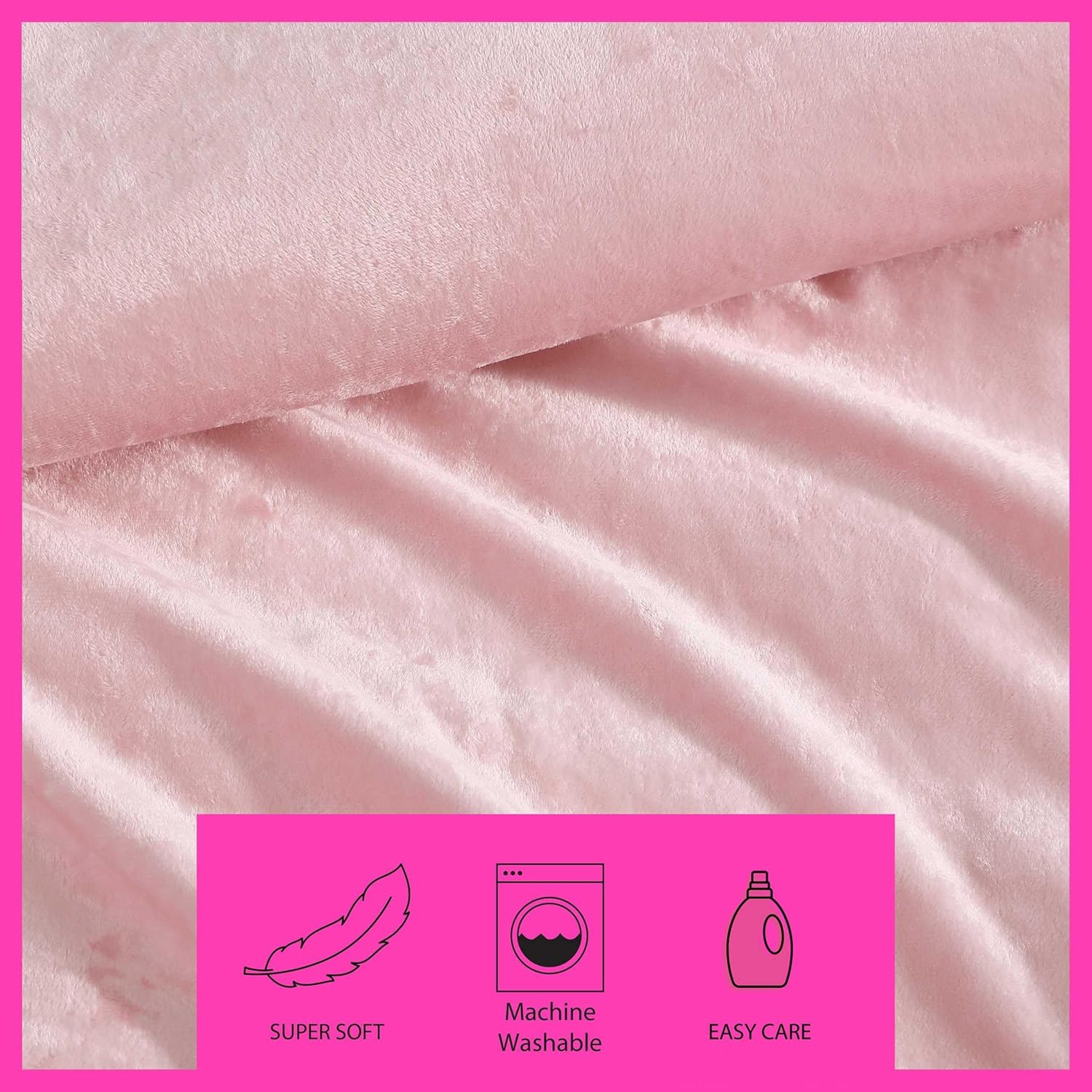 Betsey Johnson - Twin Duvet Cover Set, Velvet Bedding with Matching Sham, Floral Home Decor, Oeko-Tex Certified (Velvet Solid Pink, Twin) image number 6