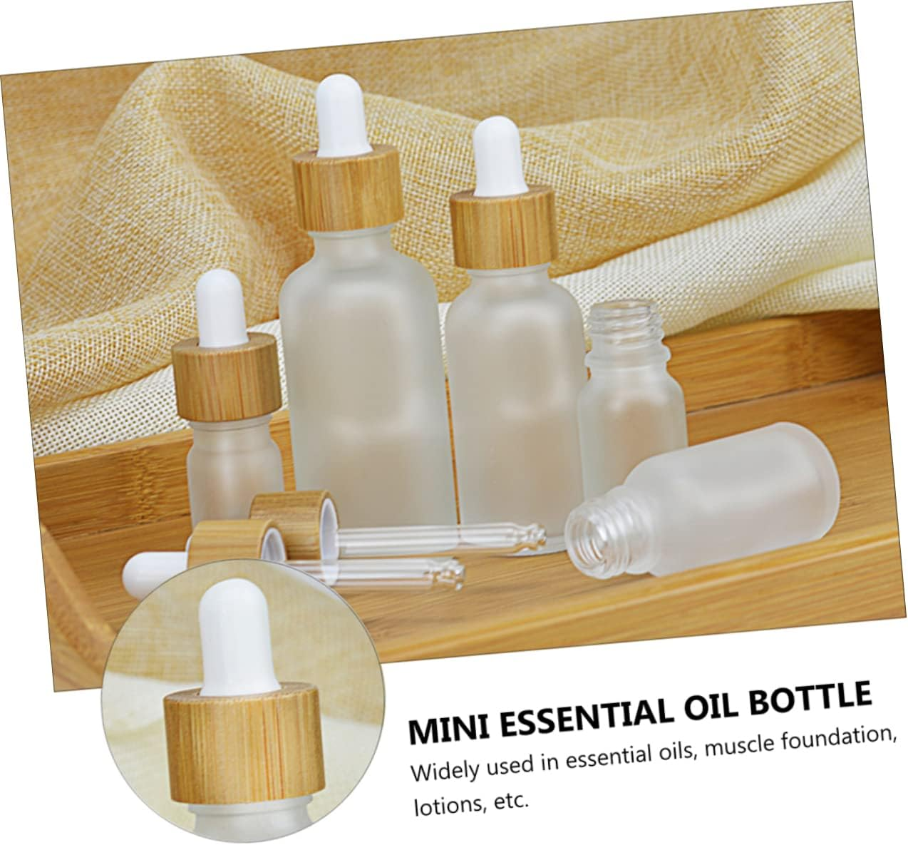 STOBAZA 8Pcs Glass Essential Oil Dropper Bottles Empty Bottles Droppers Refillable for Hair Oil Perfume Essential image number 6