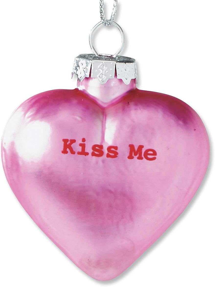 Lillian Vernon Candy Heart Glass Ornament- Blown Glass Valantines Day Hanging Ornaments, Set of 12 - Birds image number 3