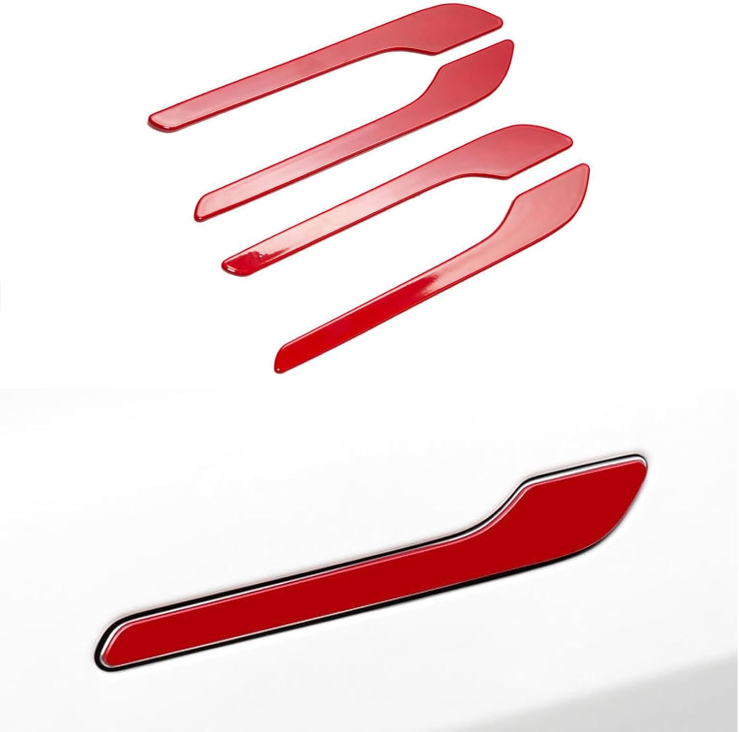 Suleto Car Handle Cover Compatible with Tesla Model 3/Y, Door Handle Cover Wrap Sticker Decoration Stylish for Model 3/Y 2017-2023 Car Door Handles Wrap Cover Car Accessories 4PCS - Glossy Black