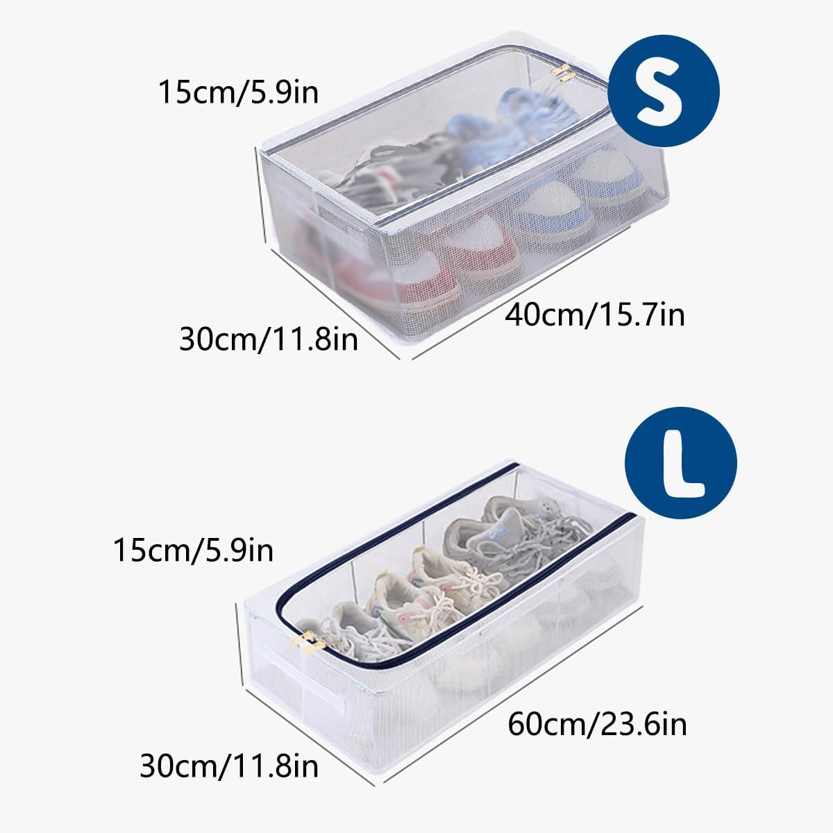 AIMALL Transparent Foldable Shoe Storage Box Set with Steel Frame, Dustproof Moisture-Proof, Installation-Free Visible Shoe Organizer for Home Use image number 4