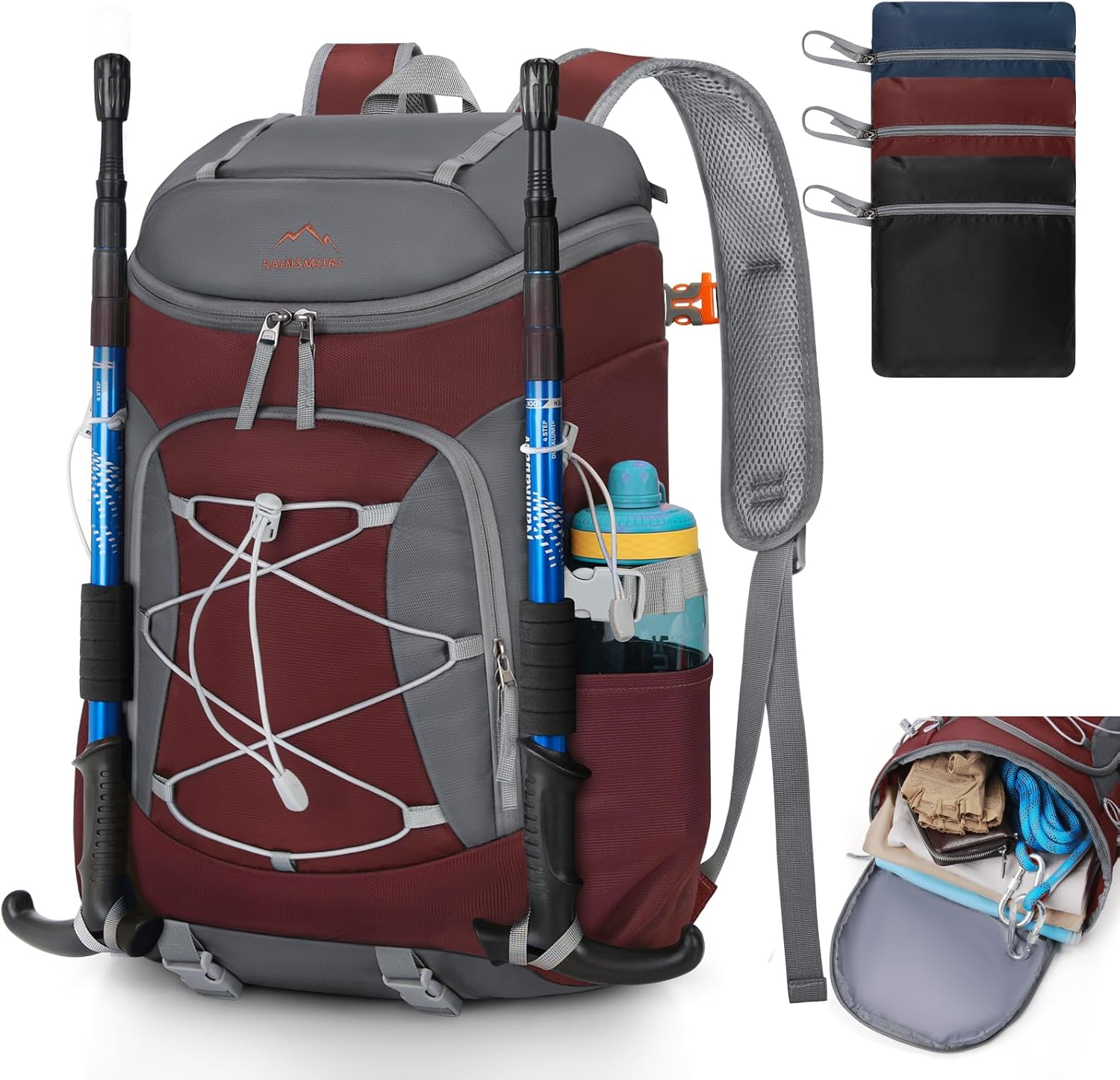 Lubardy Foldable Hiking Backpack for Women Men Packable Camping Backpack Collapsible Waterproof Hiking Daypack Lightweight