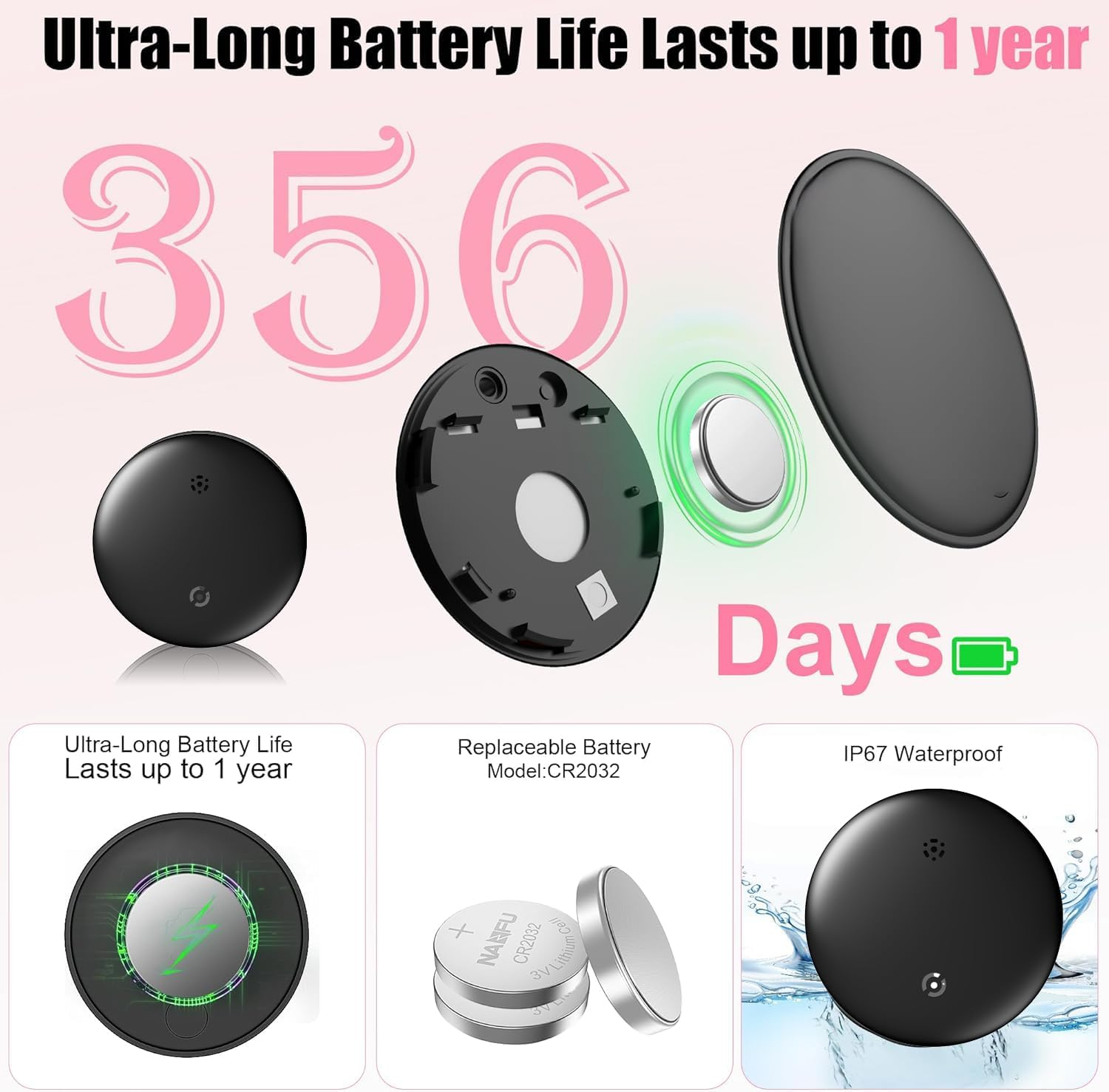 Tracker Smart Tags Android & Ios-Dual System Bluetooth Luggag Tracker Keys Finder/Item Locator Work with Apple Find My (Ios)&Google'S Find Hub(Android) for Key,Backpack,Luggage Black (1 Pack) image number 6