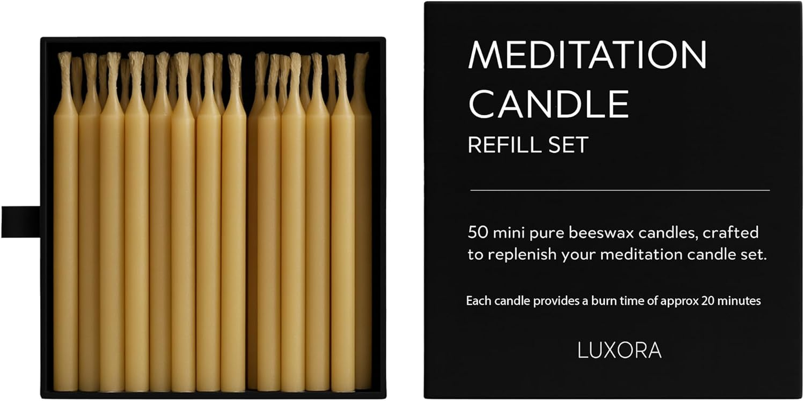 20 Minute Pure Beeswax Candles, Beeswax Meditation Candles, Refill Pack of 50 Mini Candles, Stress Releif Gifts for Women,Non Toxic Candle Made in Australia (Refill Pack 50Pcs) image number 2