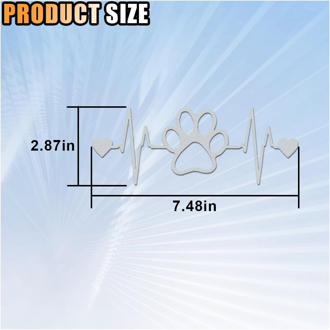 Dog Paw Heartbeat Sticker Decal, Vinyl Waterproof Sticker Decal, Cute Bumper Sticker Universal for Car Truck Van Wall Cup Tumbler Laptop image number 3