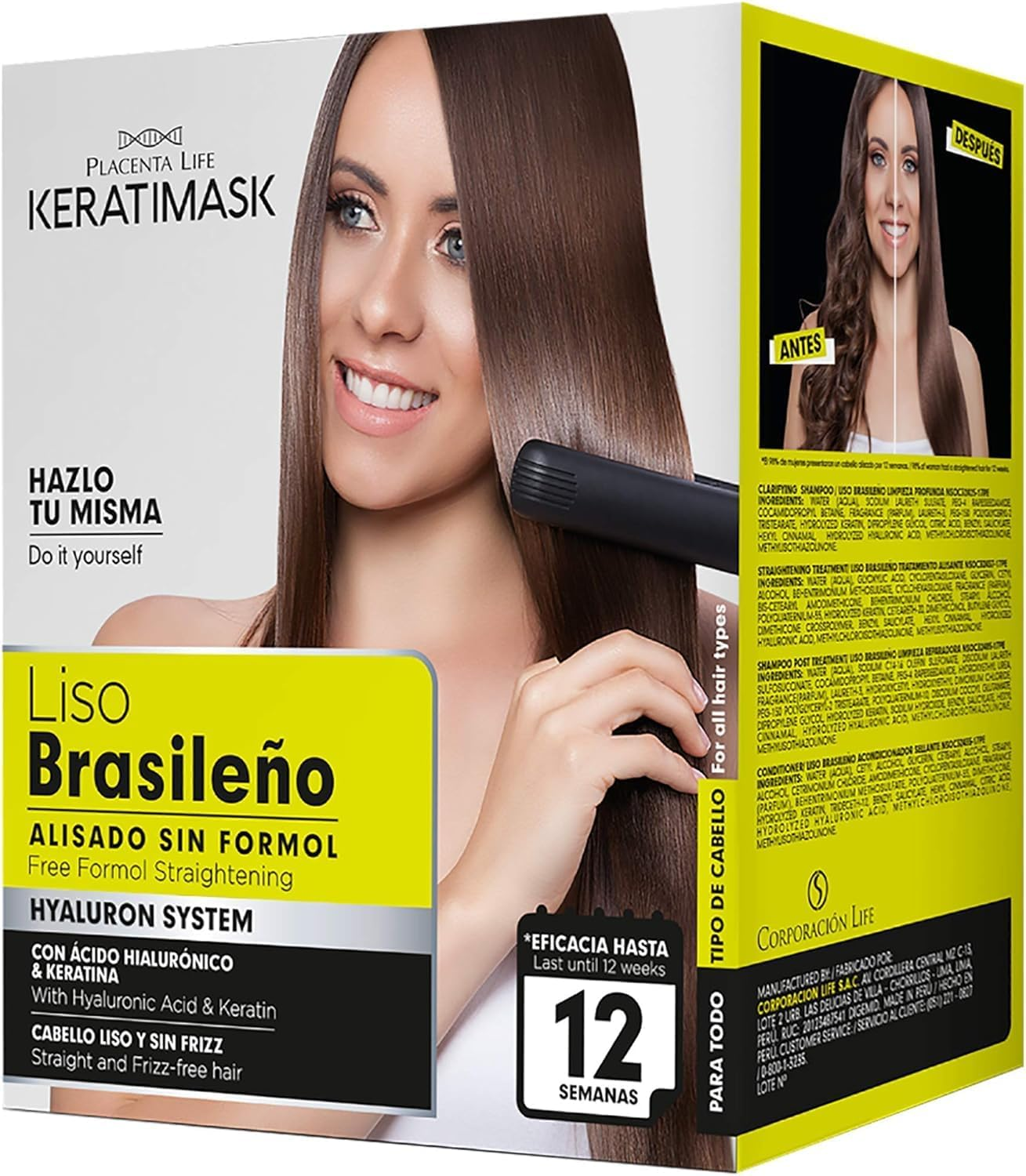 Be Natural - Brazilian Keratimask Straightening Kit - Long Lasting Professional Results image number 5