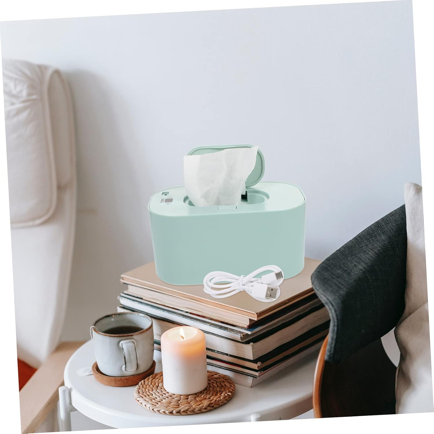 Zerodeko Usb Baby Wipes Warmer Portable Infant Wipe Heating Machine Blue Wet Tissue Warmer for Travel and Home Use image number 3