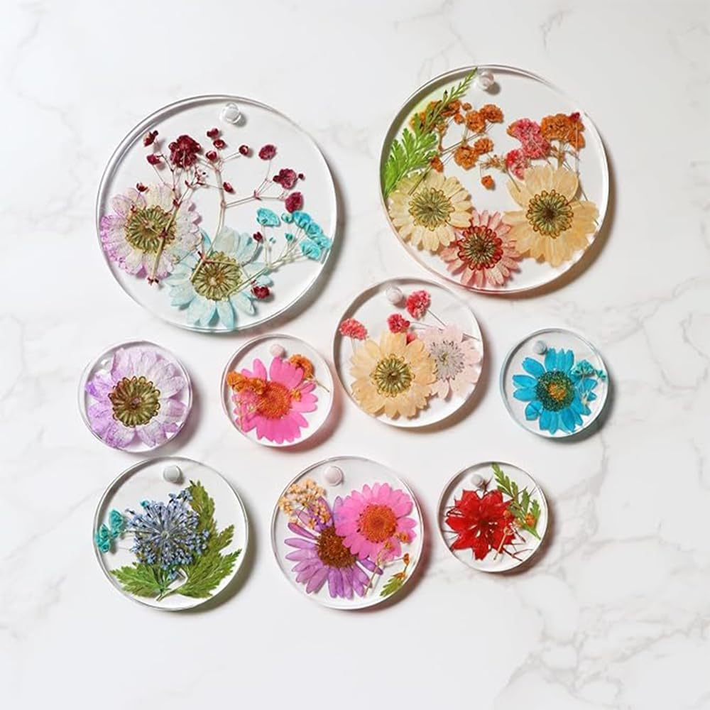 3 Pcs Large+Medium+Small Silicone Circle Molds, with for Keychain, Jewelry Making, Pet Tag, Epoxy Resin Art, round Casting Molds with Hole, DIY Crafts Jewelry Pendant Earring image number 1