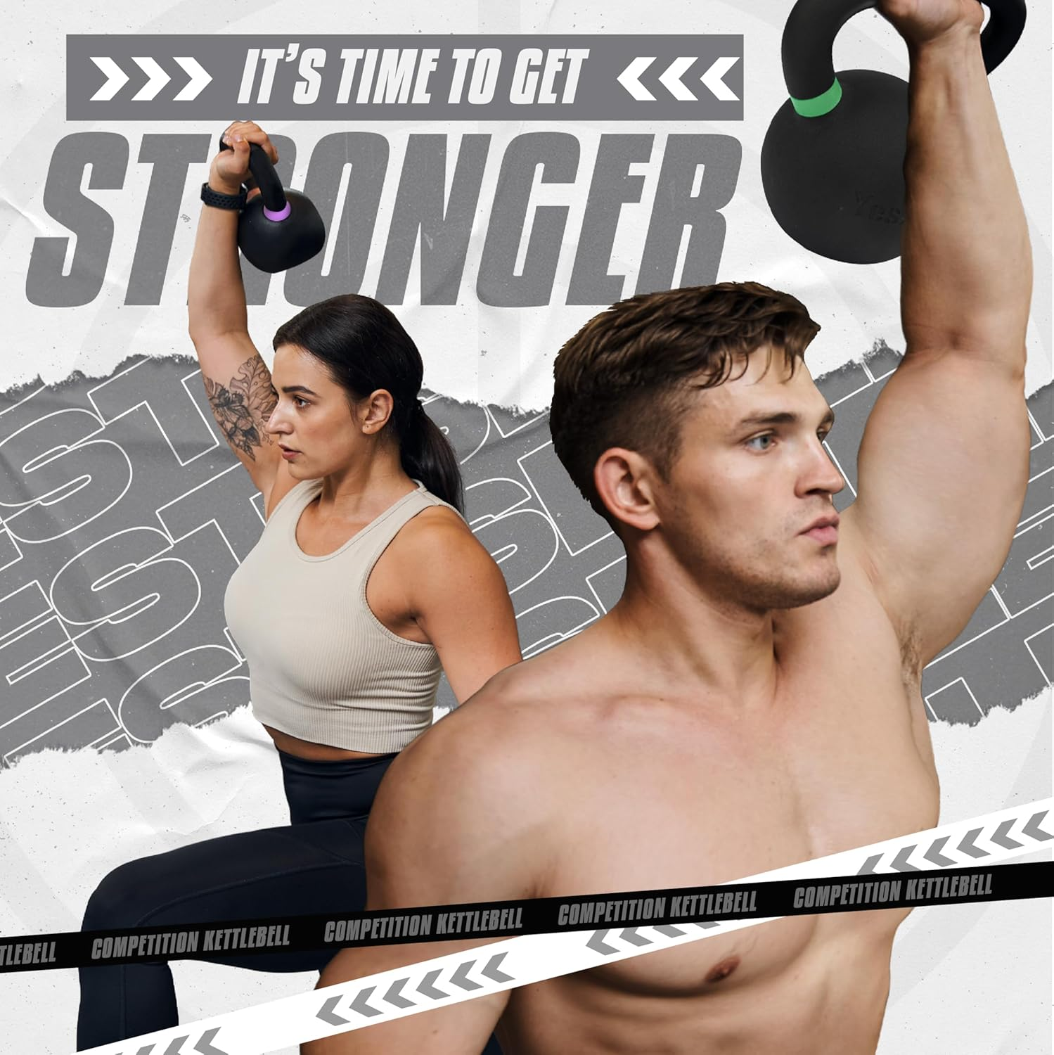 Yes4All Kettlebell Set of Vinyl, Cast Iron, Powder Coated Kettlebell, Variety of Weights for Strength Training Kettlebell